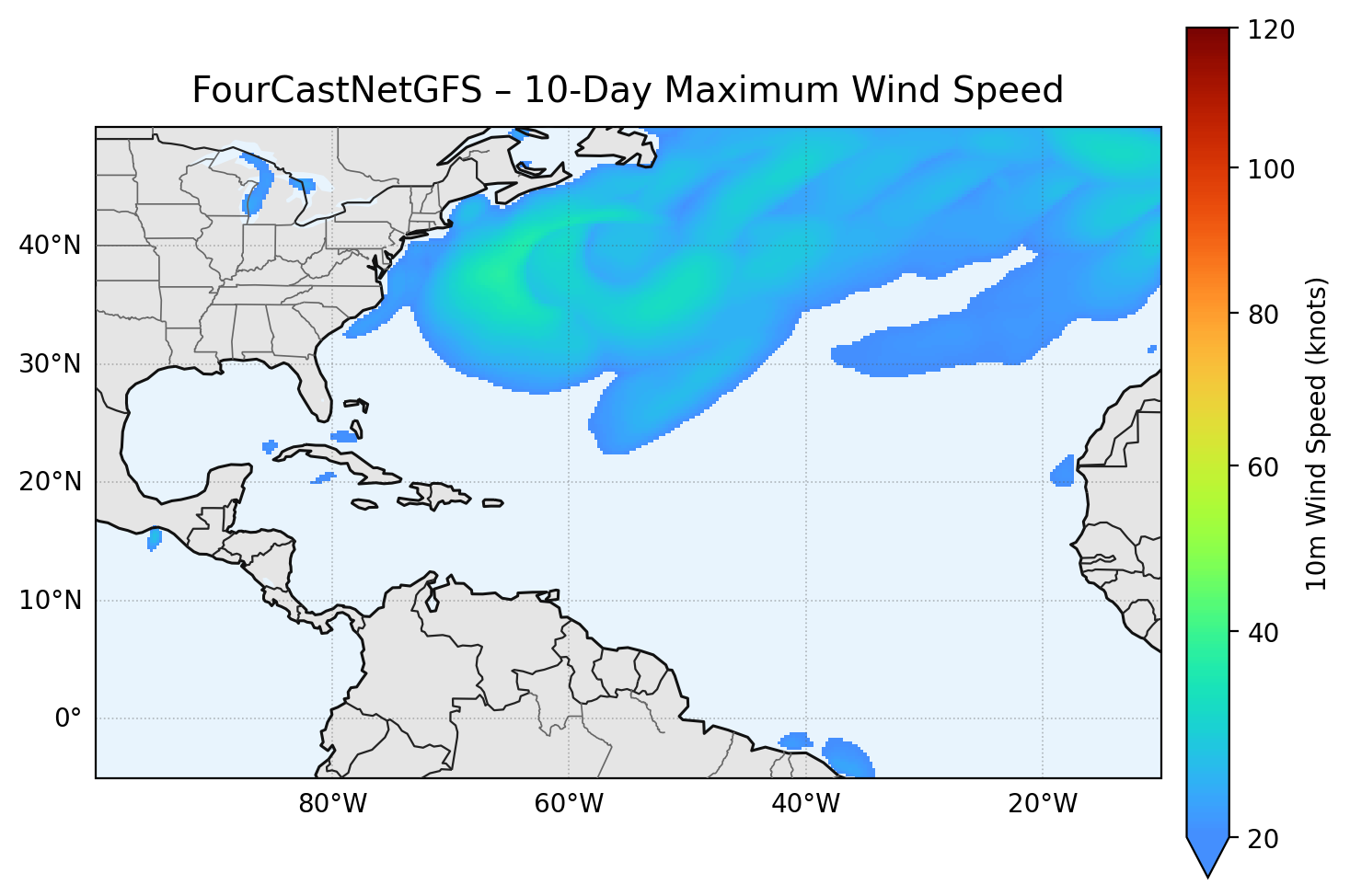 FourCastNetGFS 10-Day Max