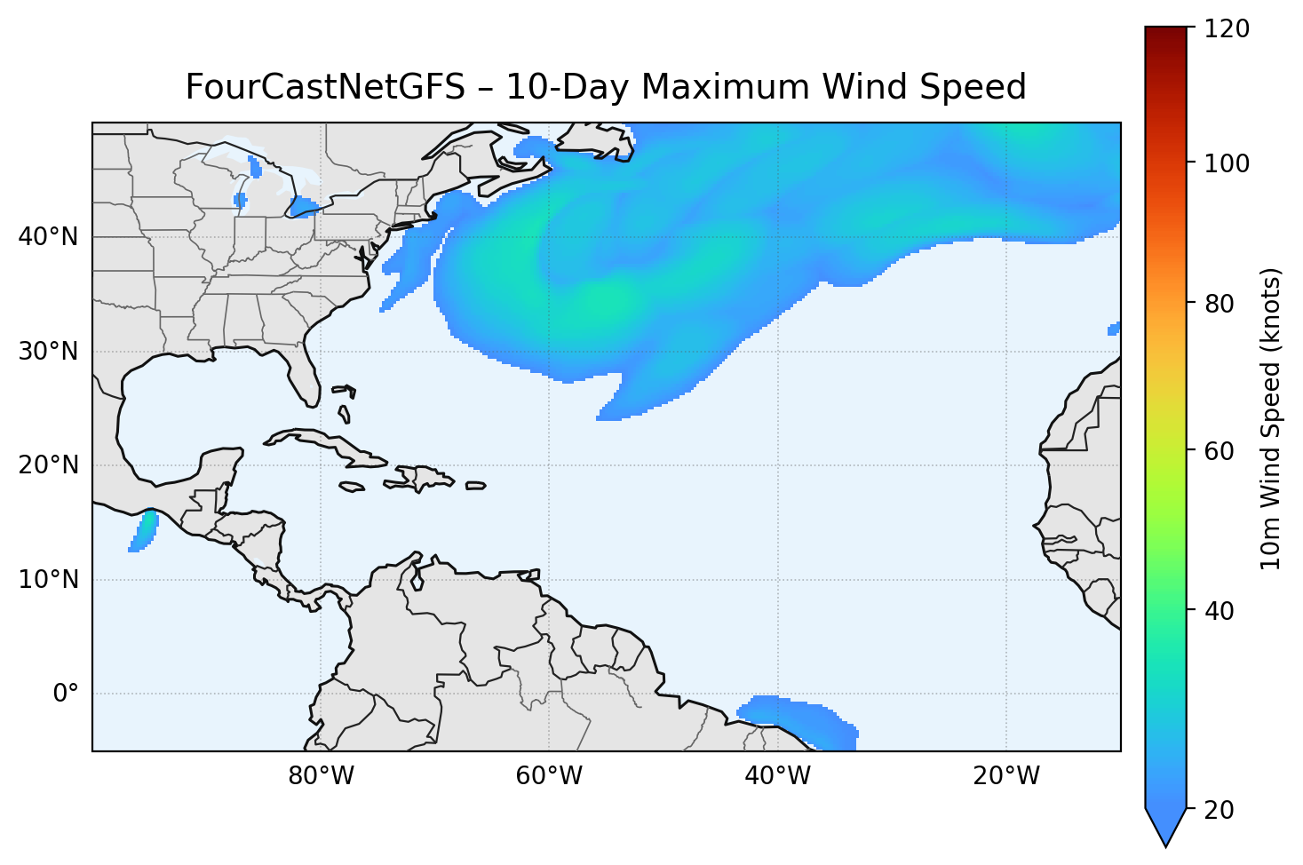 FourCastNetGFS 10-Day Max