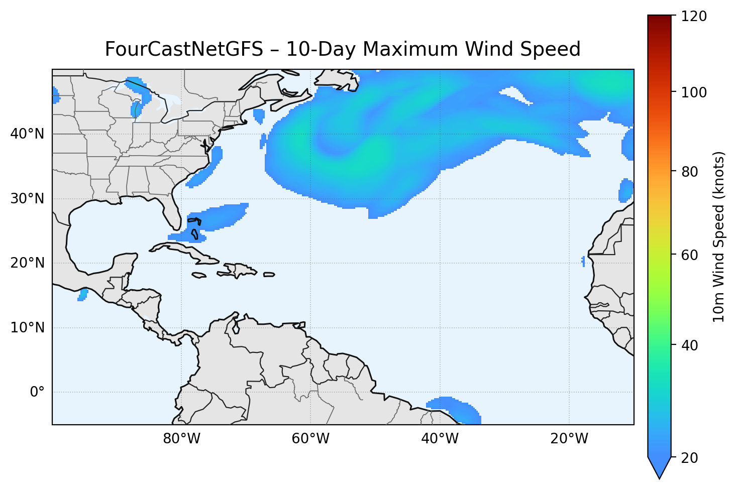 FourCastNetGFS 10-Day Max