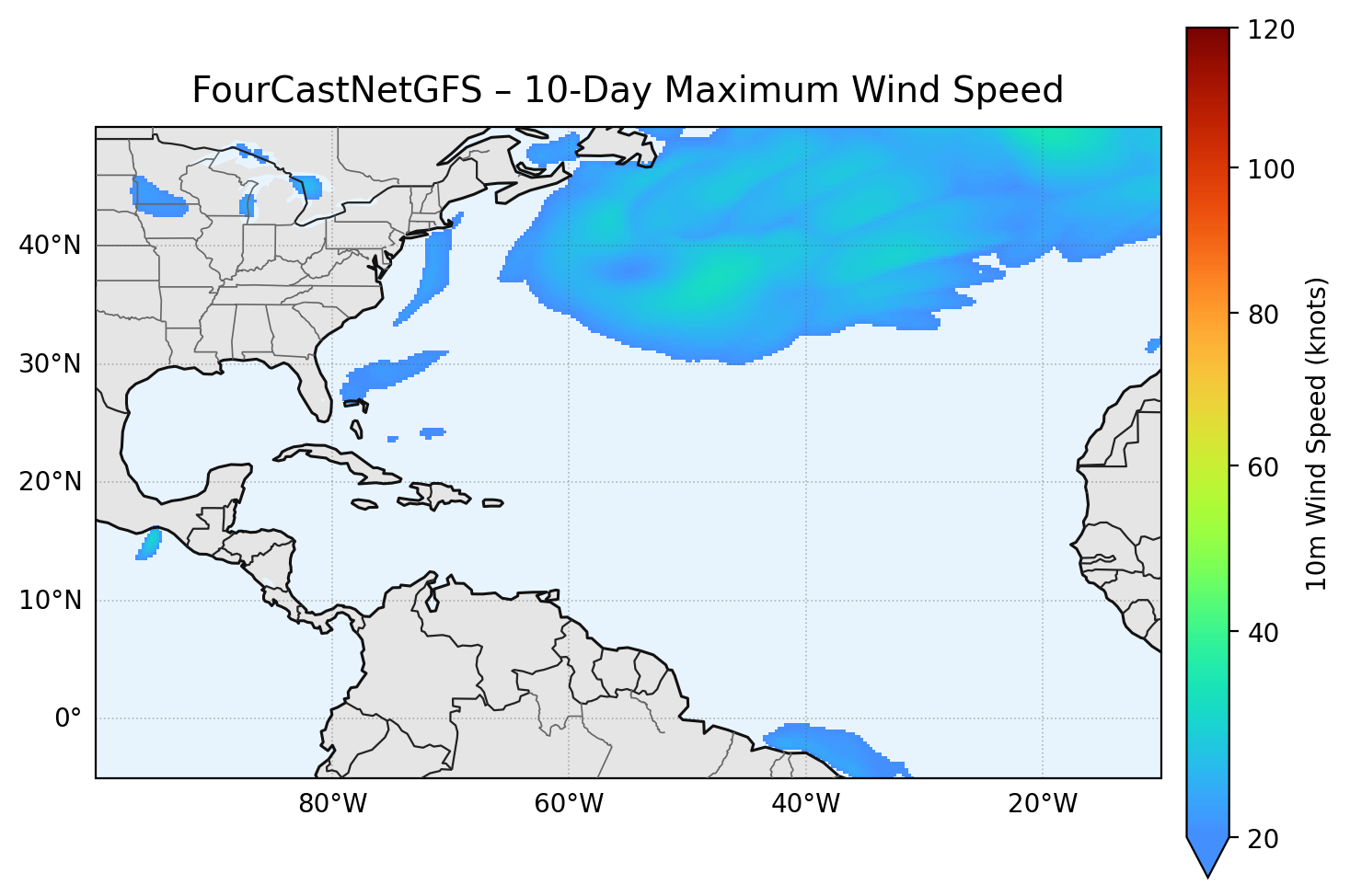 FourCastNetGFS 10-Day Max