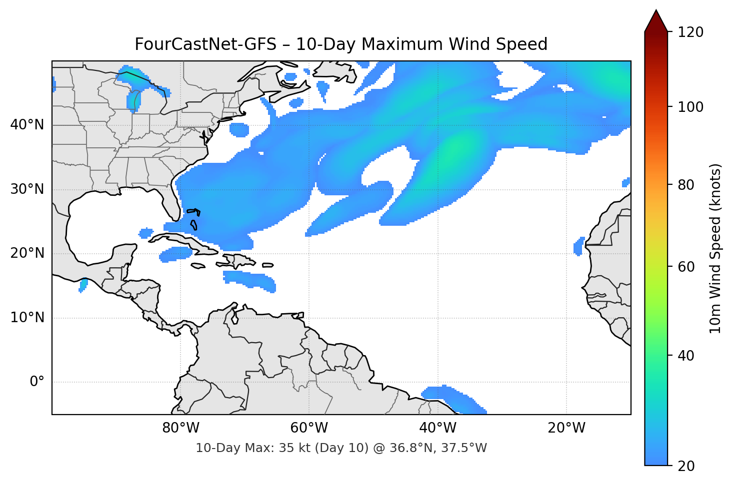 FourCastNet-GFS 10-Day Max