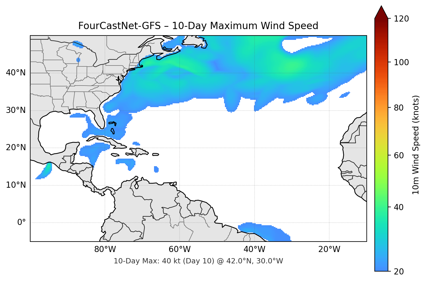 FourCastNet-GFS 10-Day Max