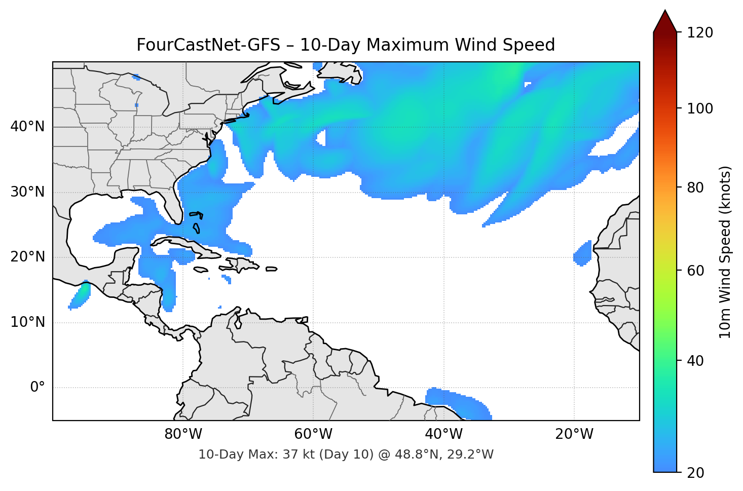 FourCastNet-GFS 10-Day Max