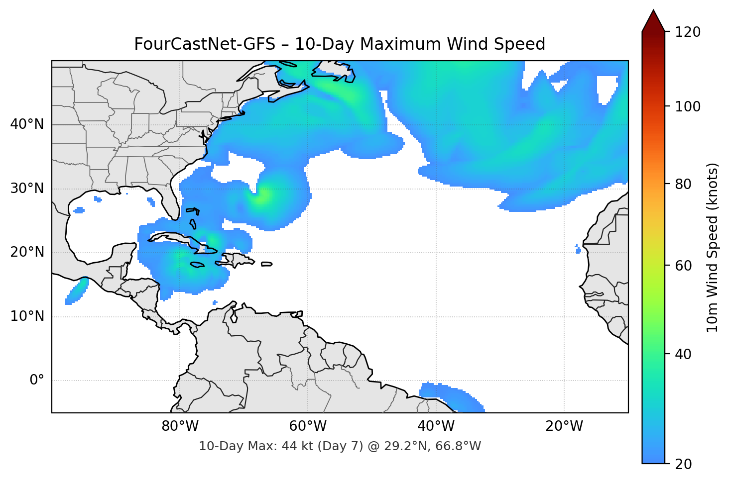 FourCastNet-GFS 10-Day Max