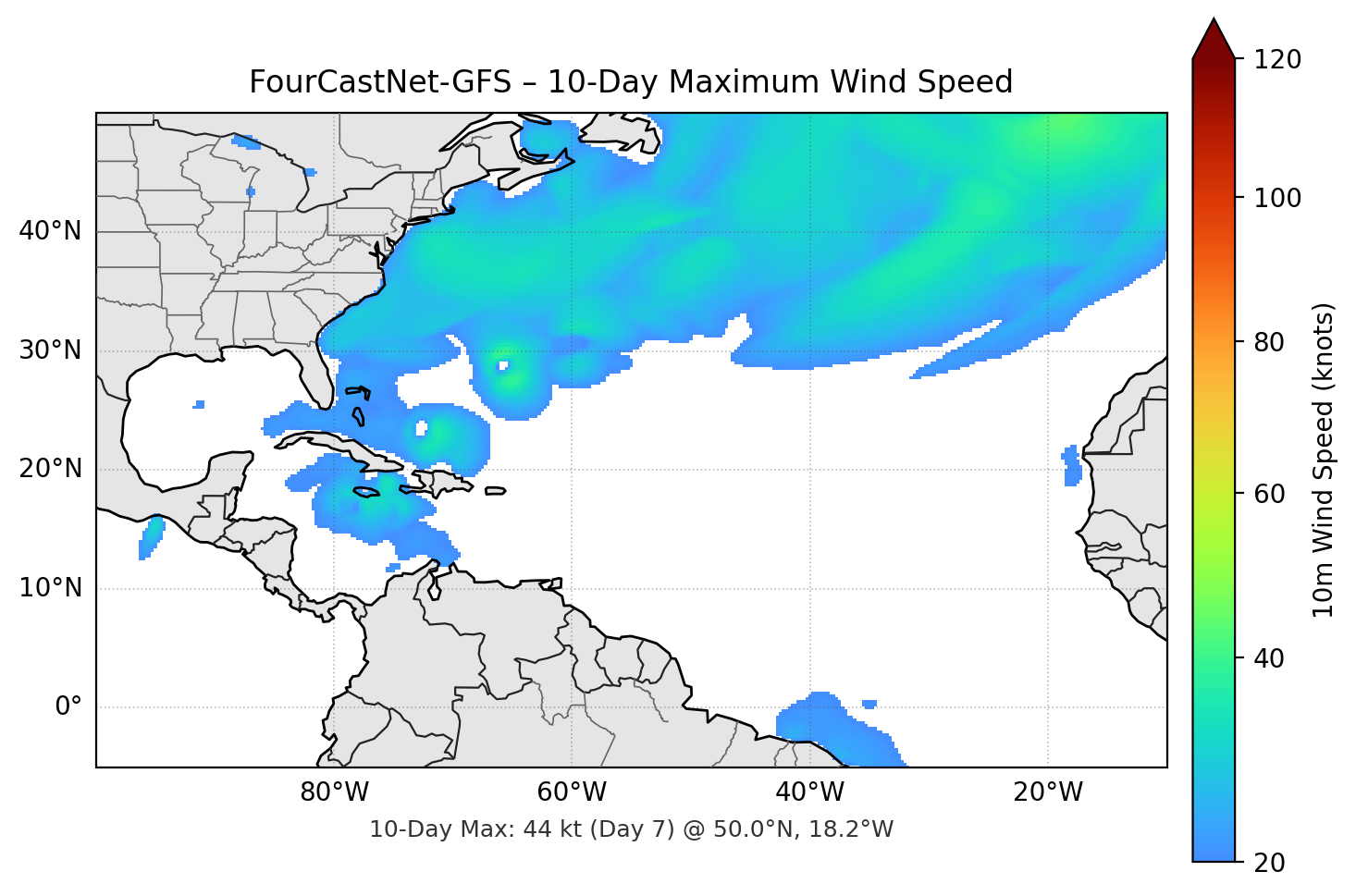 FourCastNet-GFS 10-Day Max