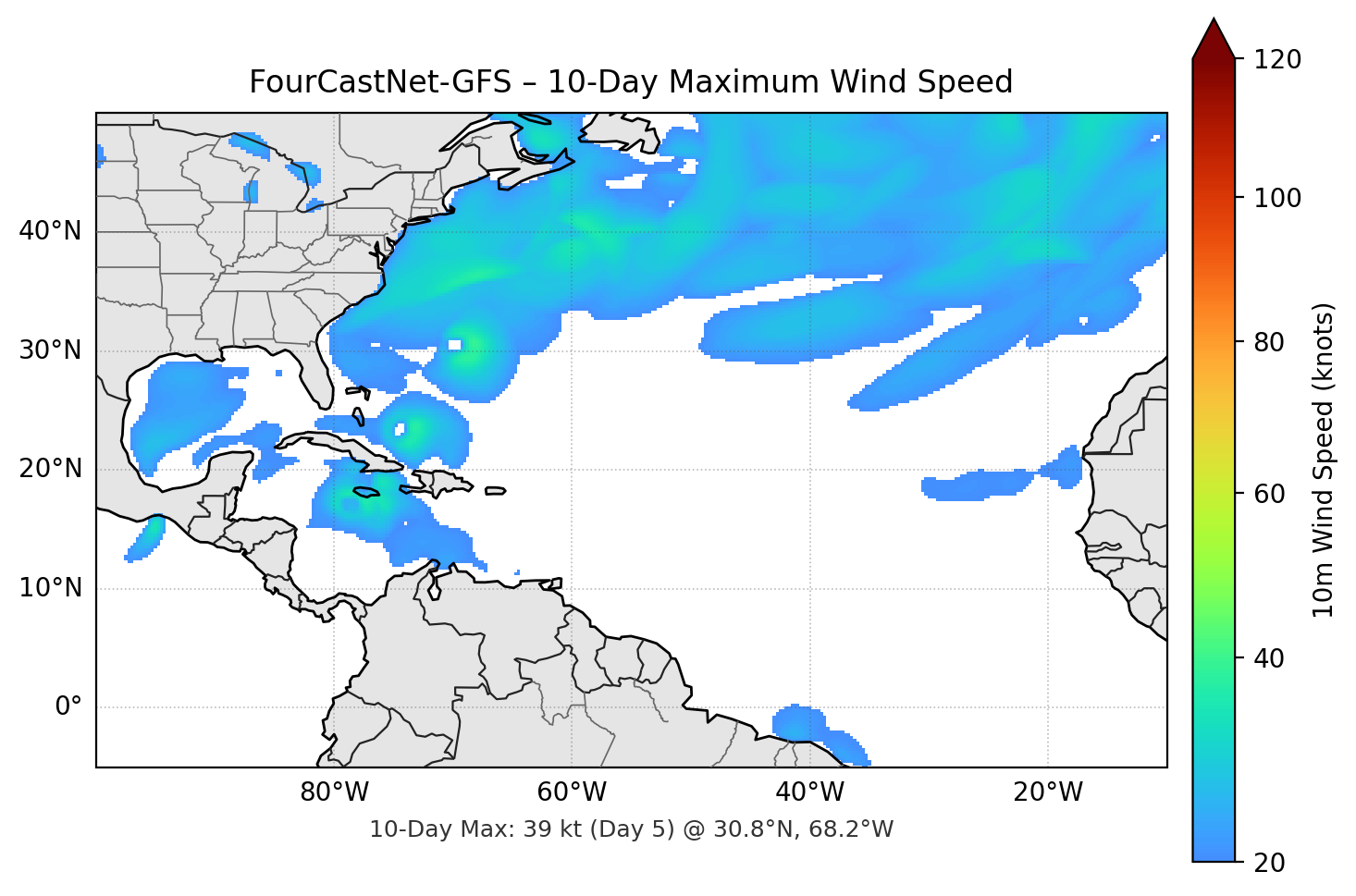 FourCastNet-GFS 10-Day Max
