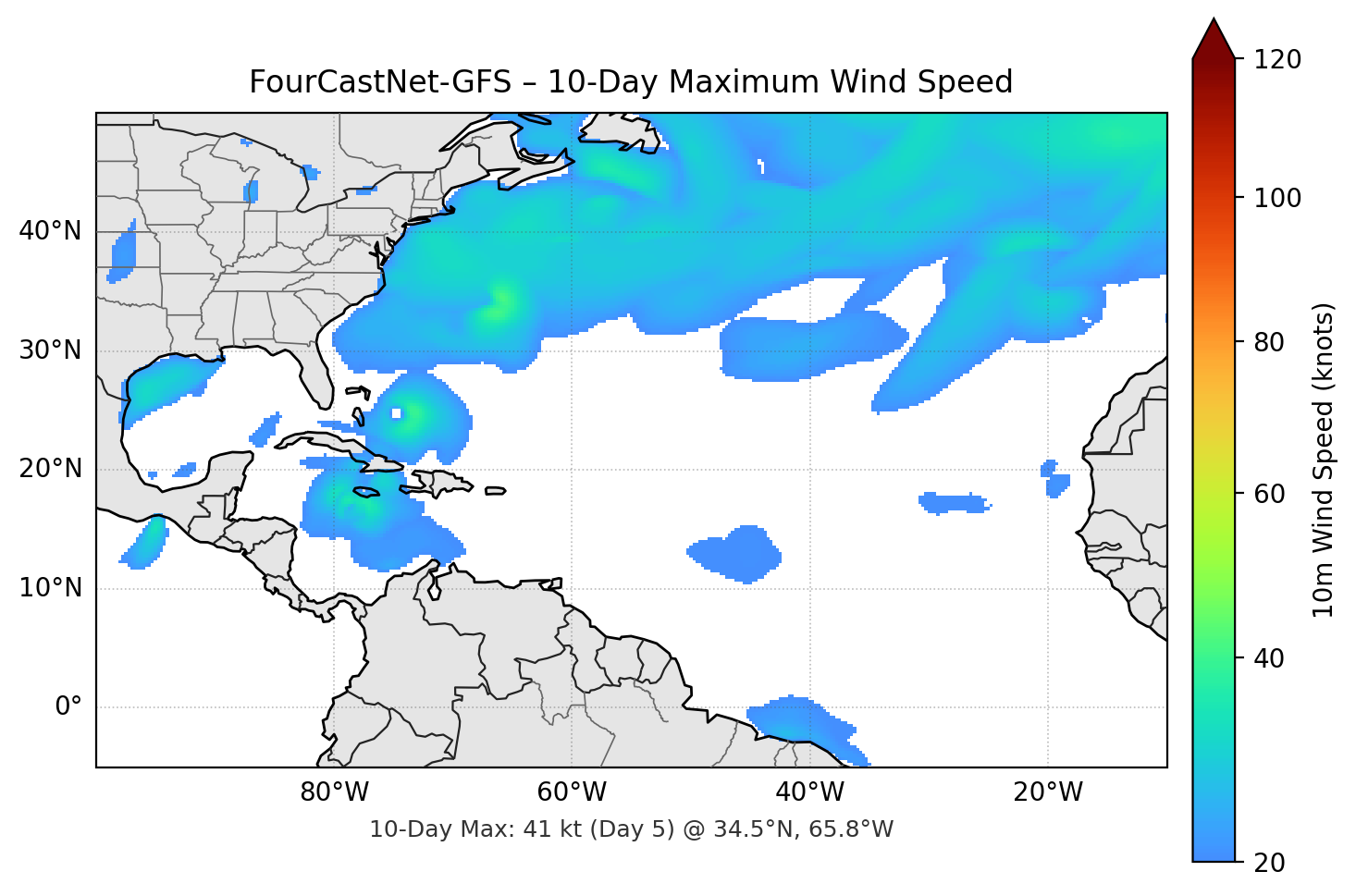 FourCastNet-GFS 10-Day Max
