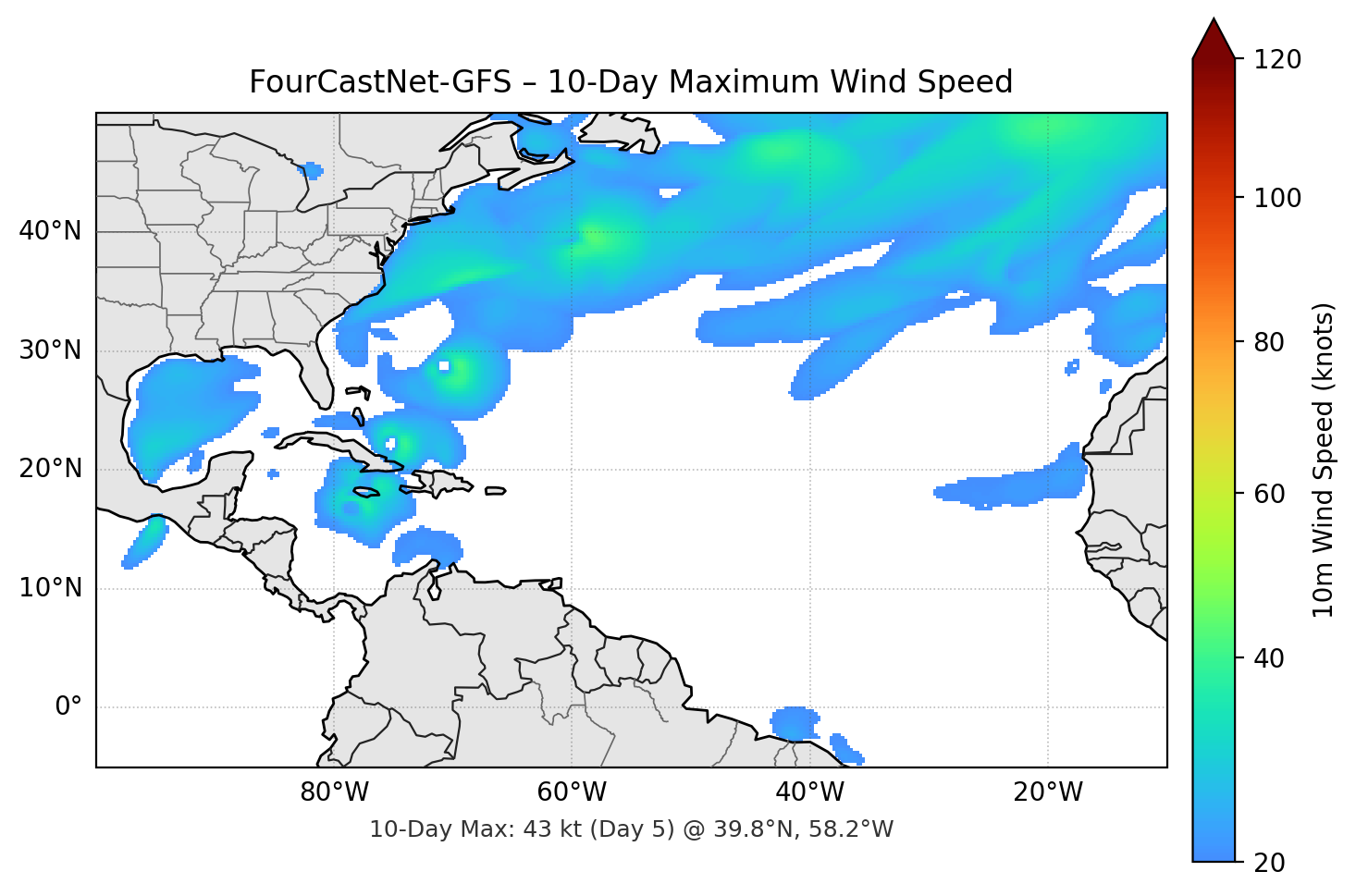 FourCastNet-GFS 10-Day Max