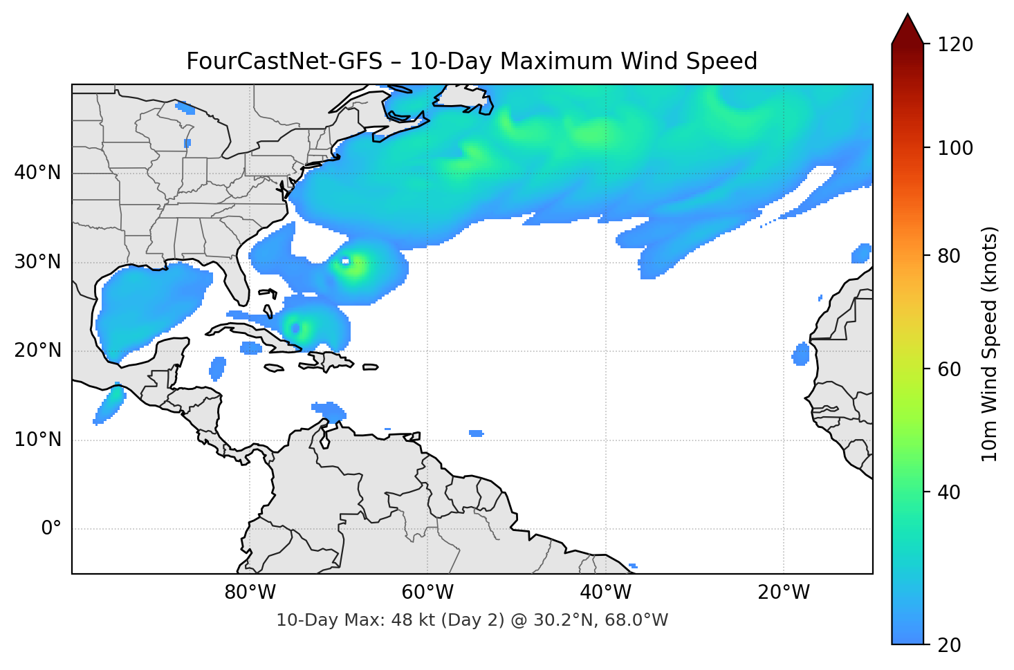 FourCastNet-GFS 10-Day Max