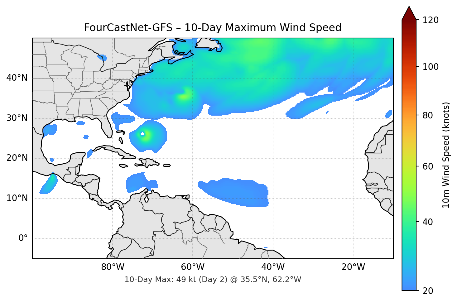 FourCastNet-GFS 10-Day Max