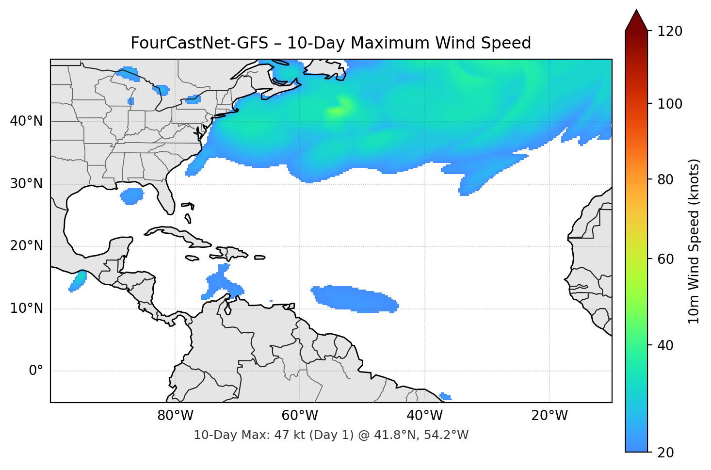 FourCastNet-GFS 10-Day Max