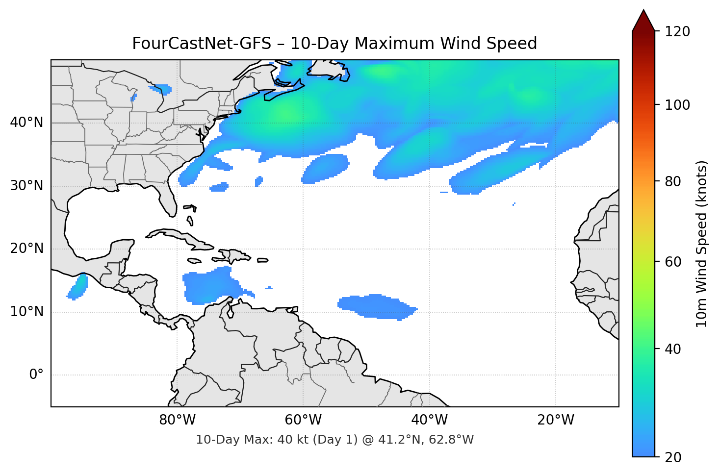 FourCastNet-GFS 10-Day Max