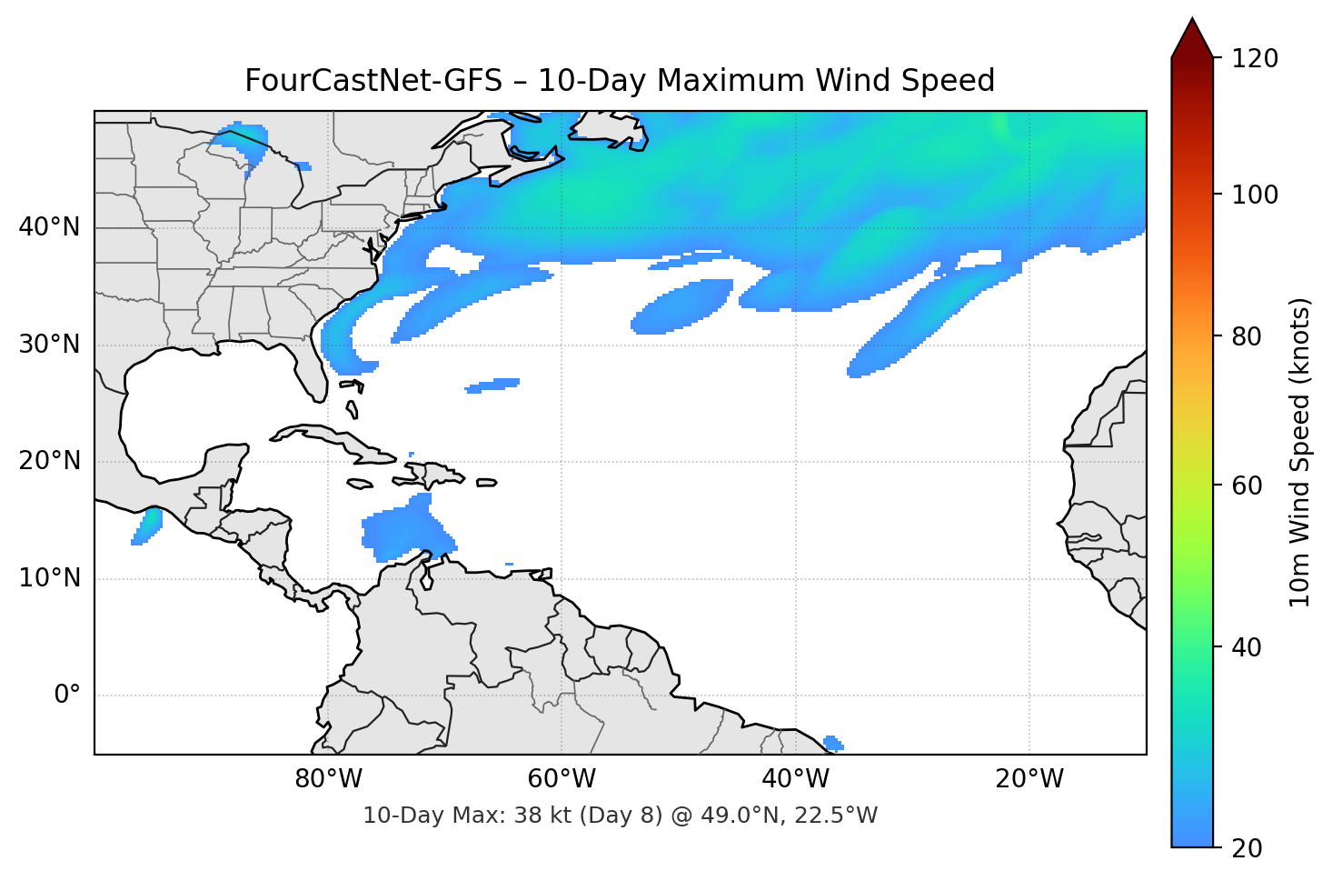 FourCastNet-GFS 10-Day Max