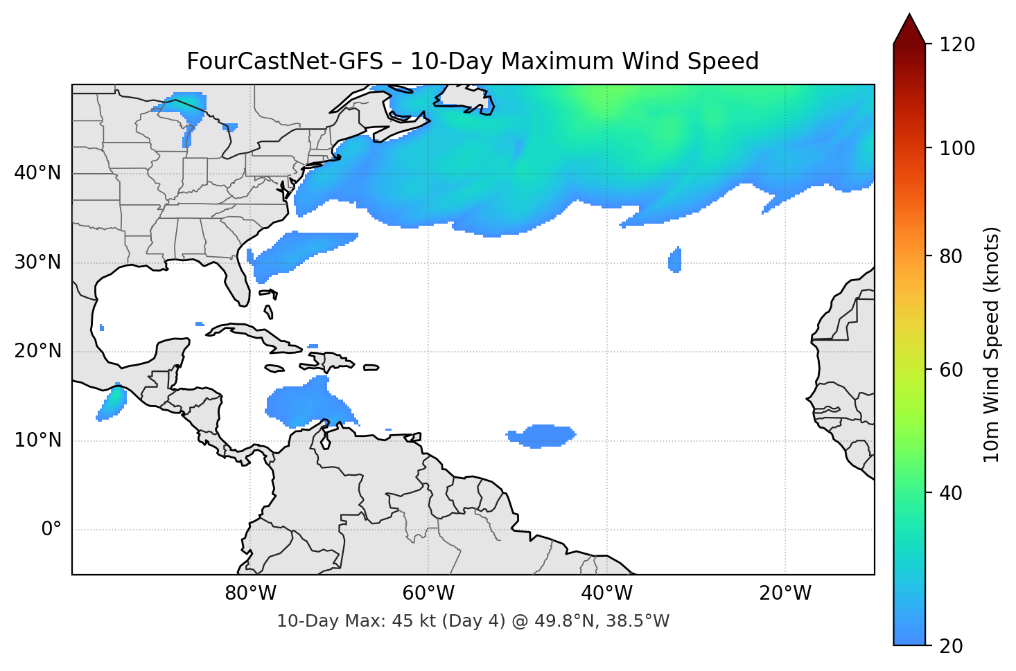 FourCastNet-GFS 10-Day Max