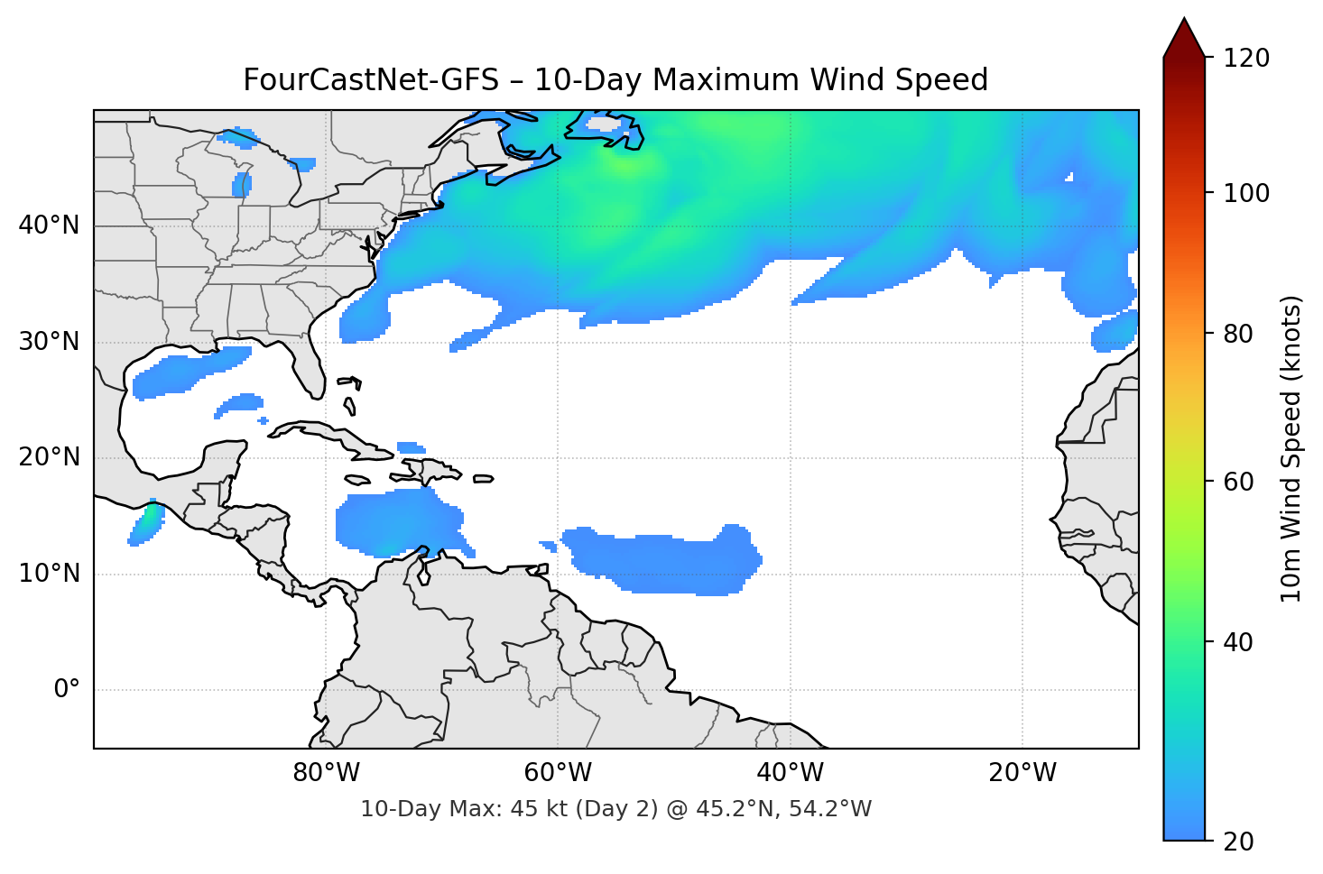FourCastNet-GFS 10-Day Max