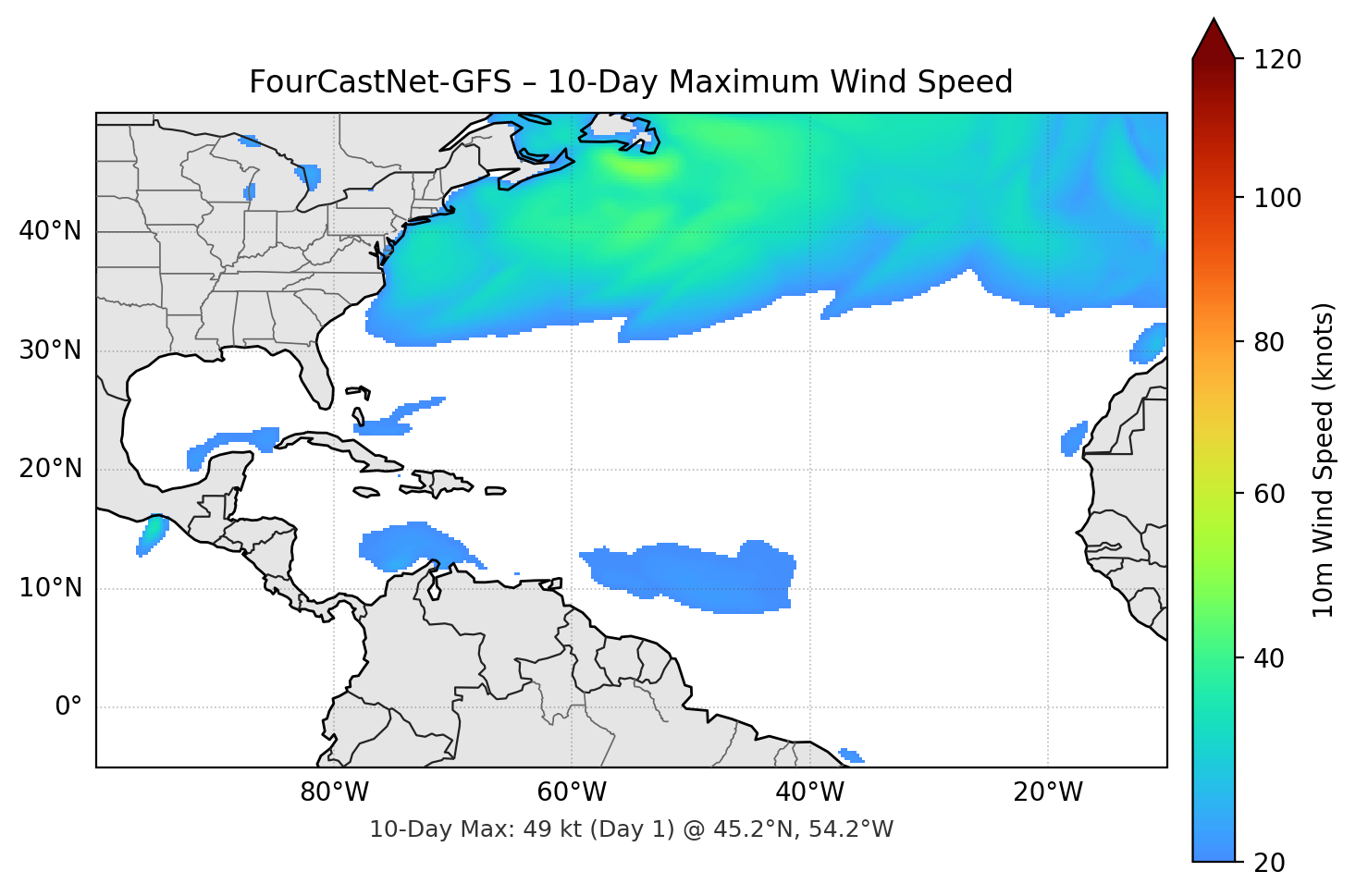 FourCastNet-GFS 10-Day Max