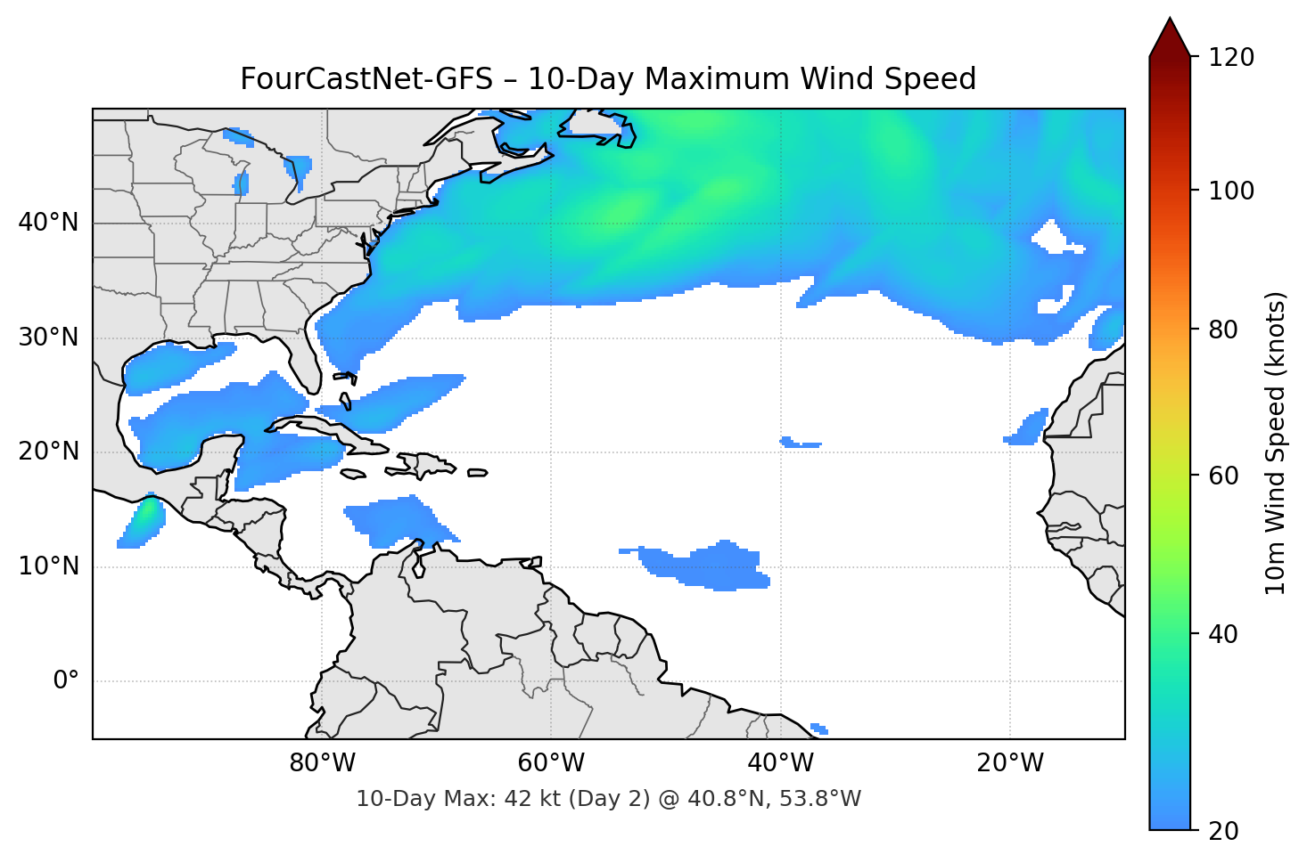 FourCastNet-GFS 10-Day Max