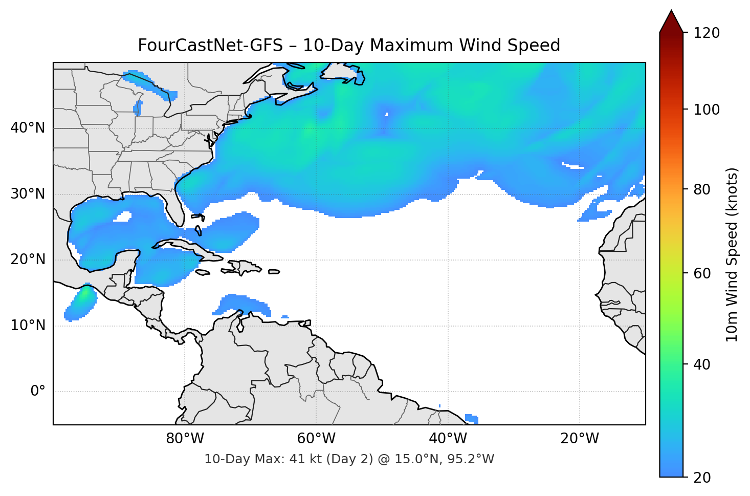 FourCastNet-GFS 10-Day Max