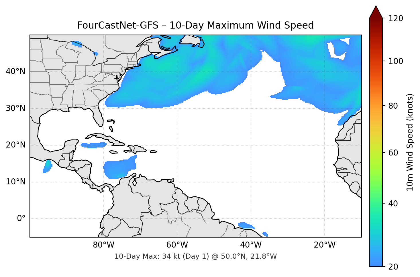 FourCastNet-GFS 10-Day Max