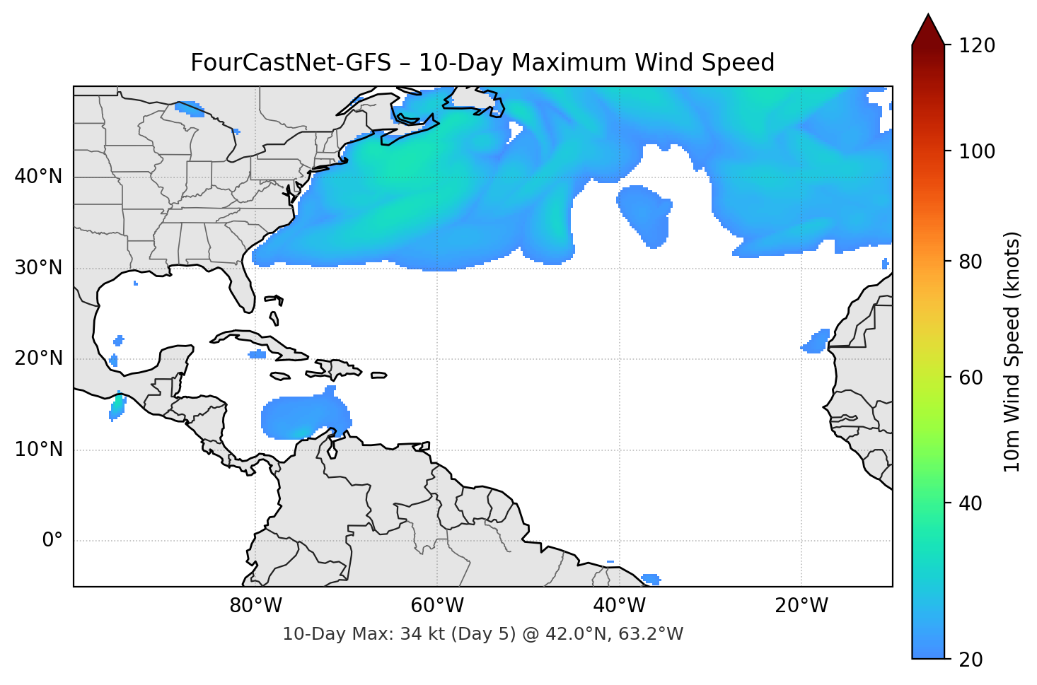 FourCastNet-GFS 10-Day Max