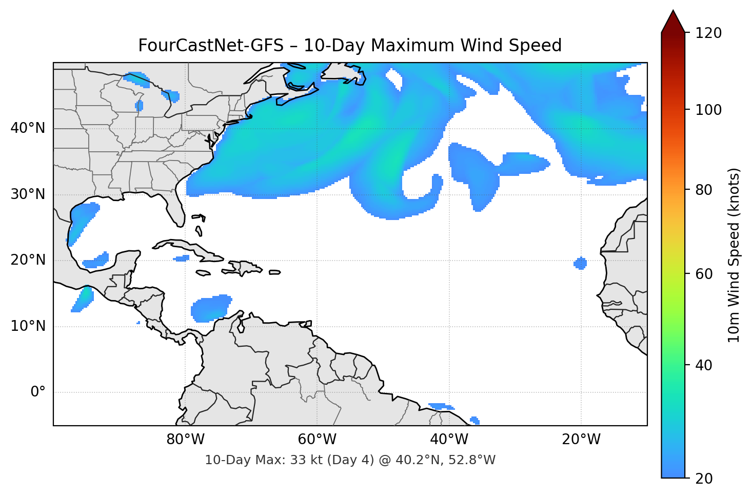 FourCastNet-GFS 10-Day Max