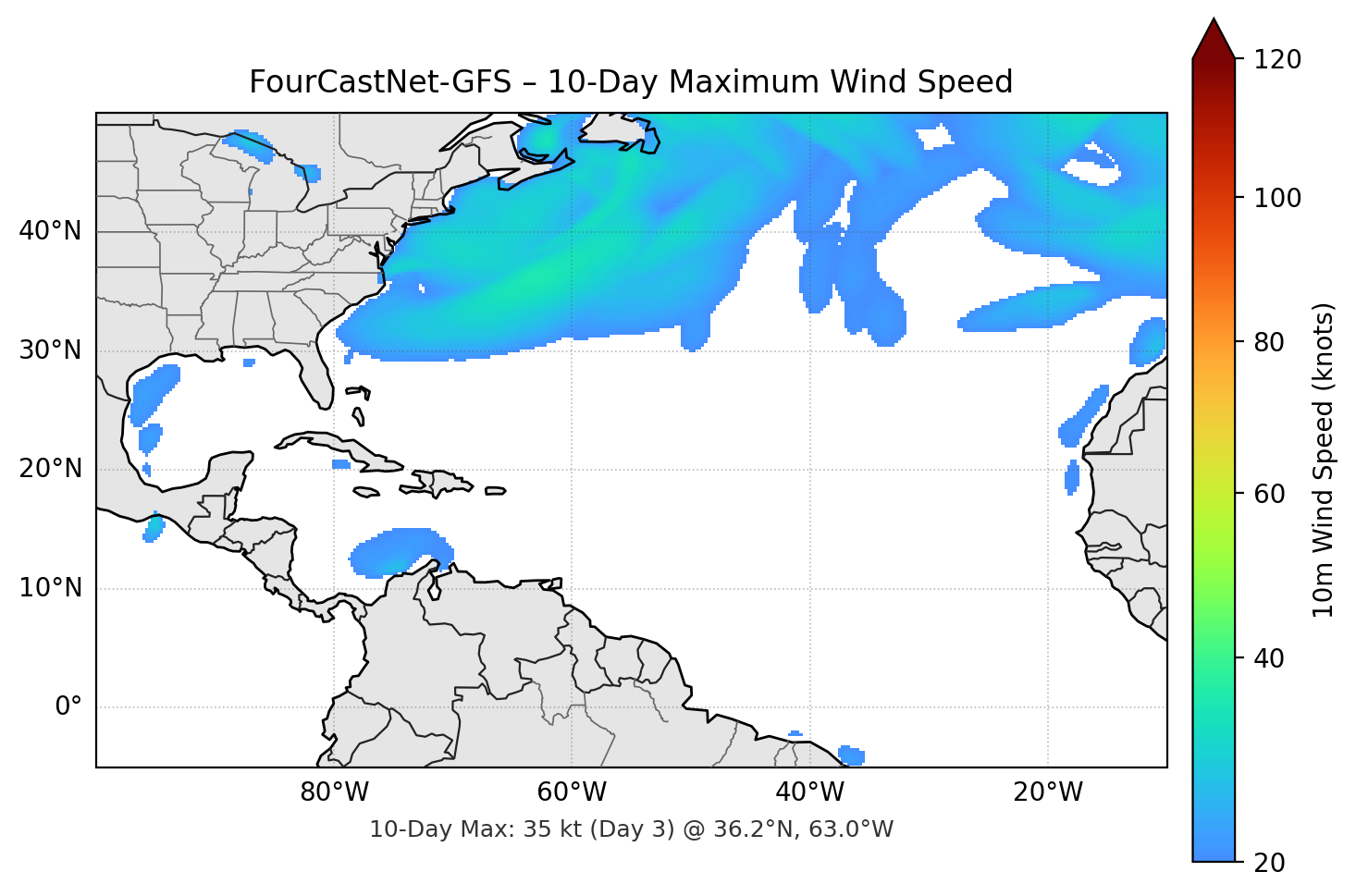 FourCastNet-GFS 10-Day Max