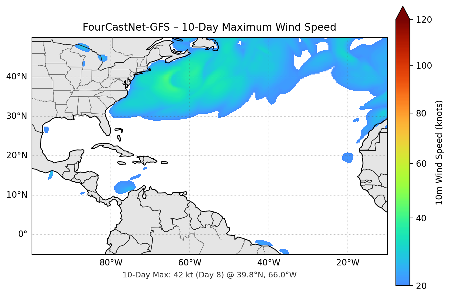 FourCastNet-GFS 10-Day Max