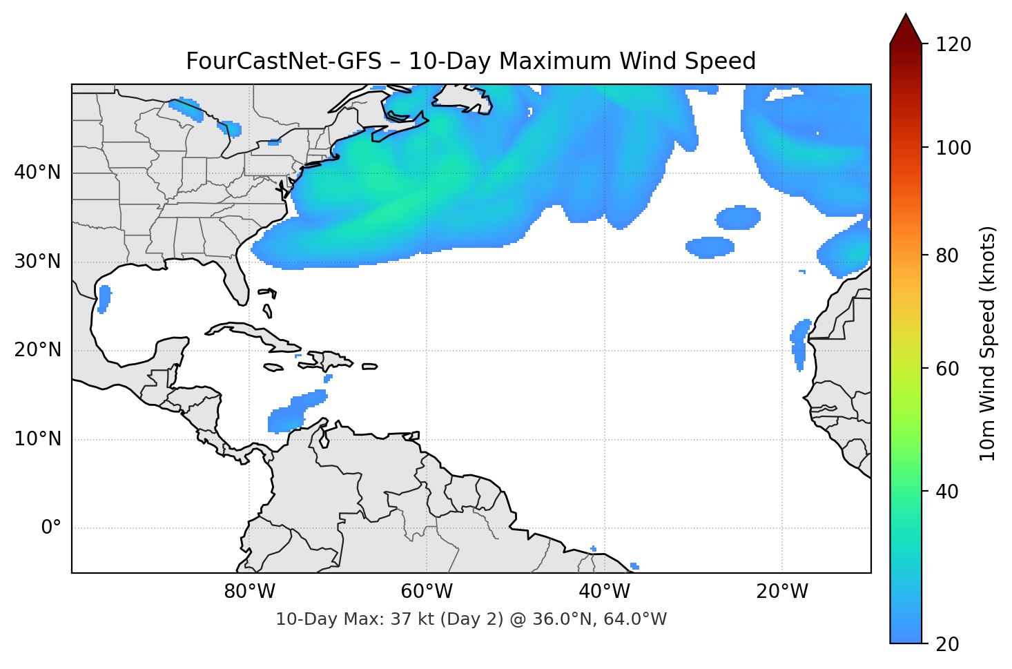 FourCastNet-GFS 10-Day Max