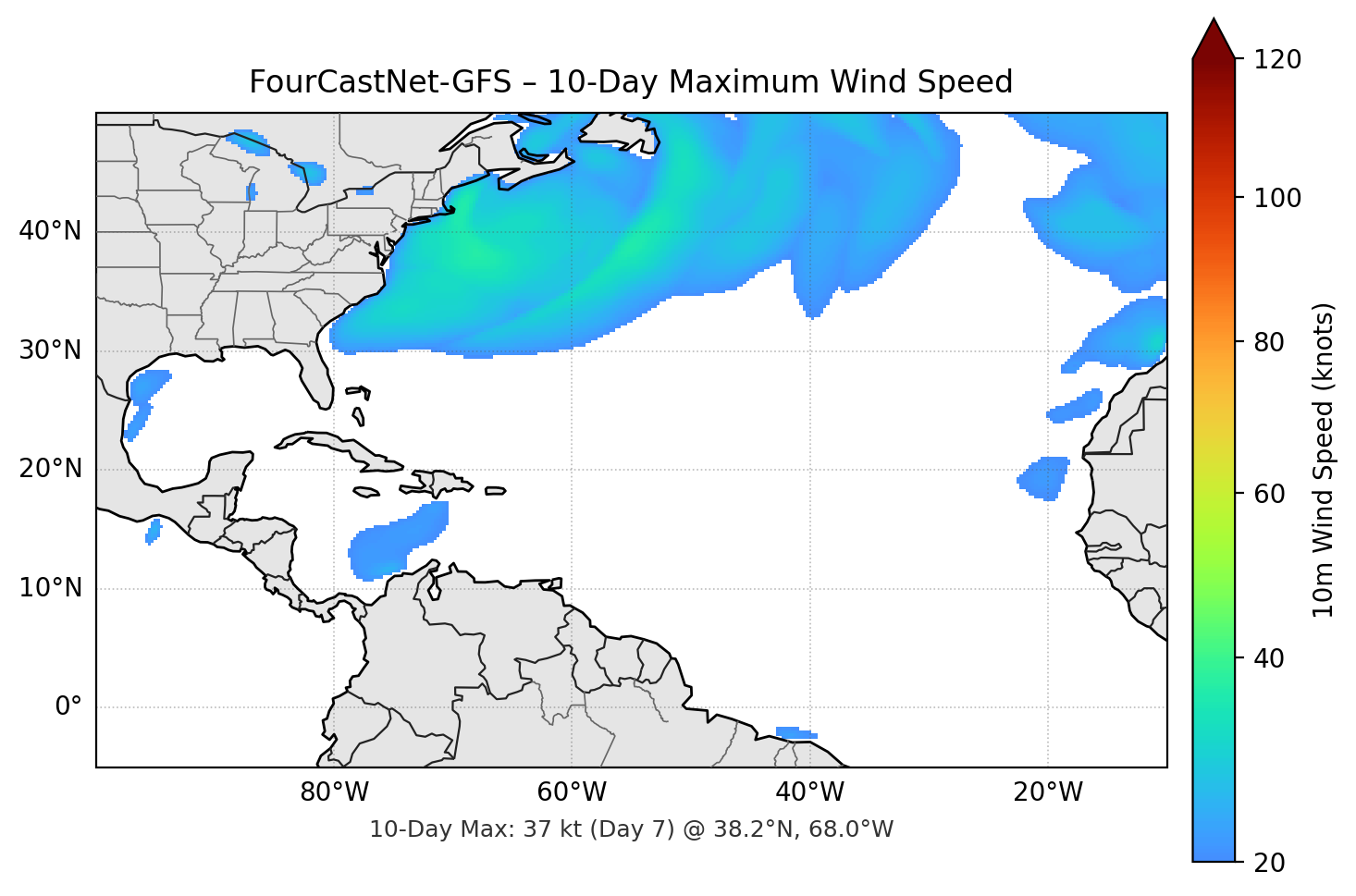FourCastNet-GFS 10-Day Max