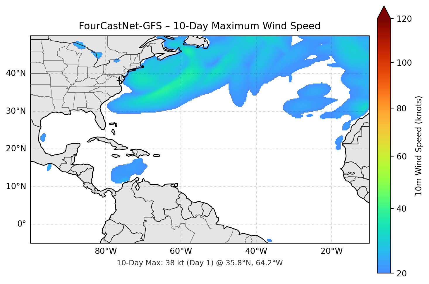 FourCastNet-GFS 10-Day Max