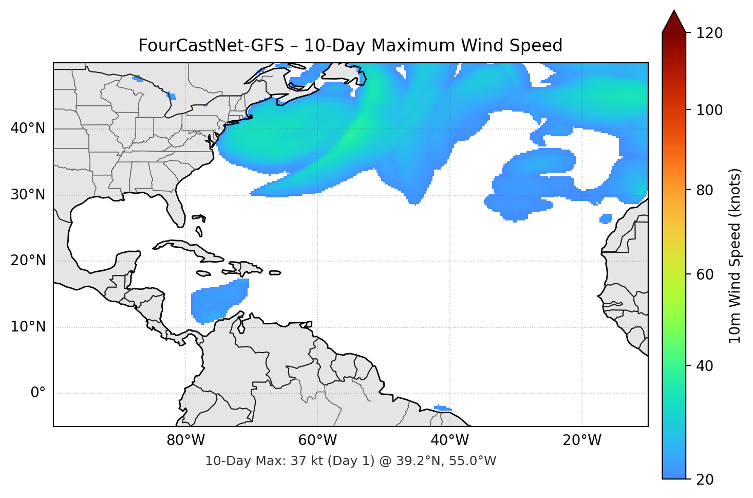 FourCastNet-GFS 10-Day Max