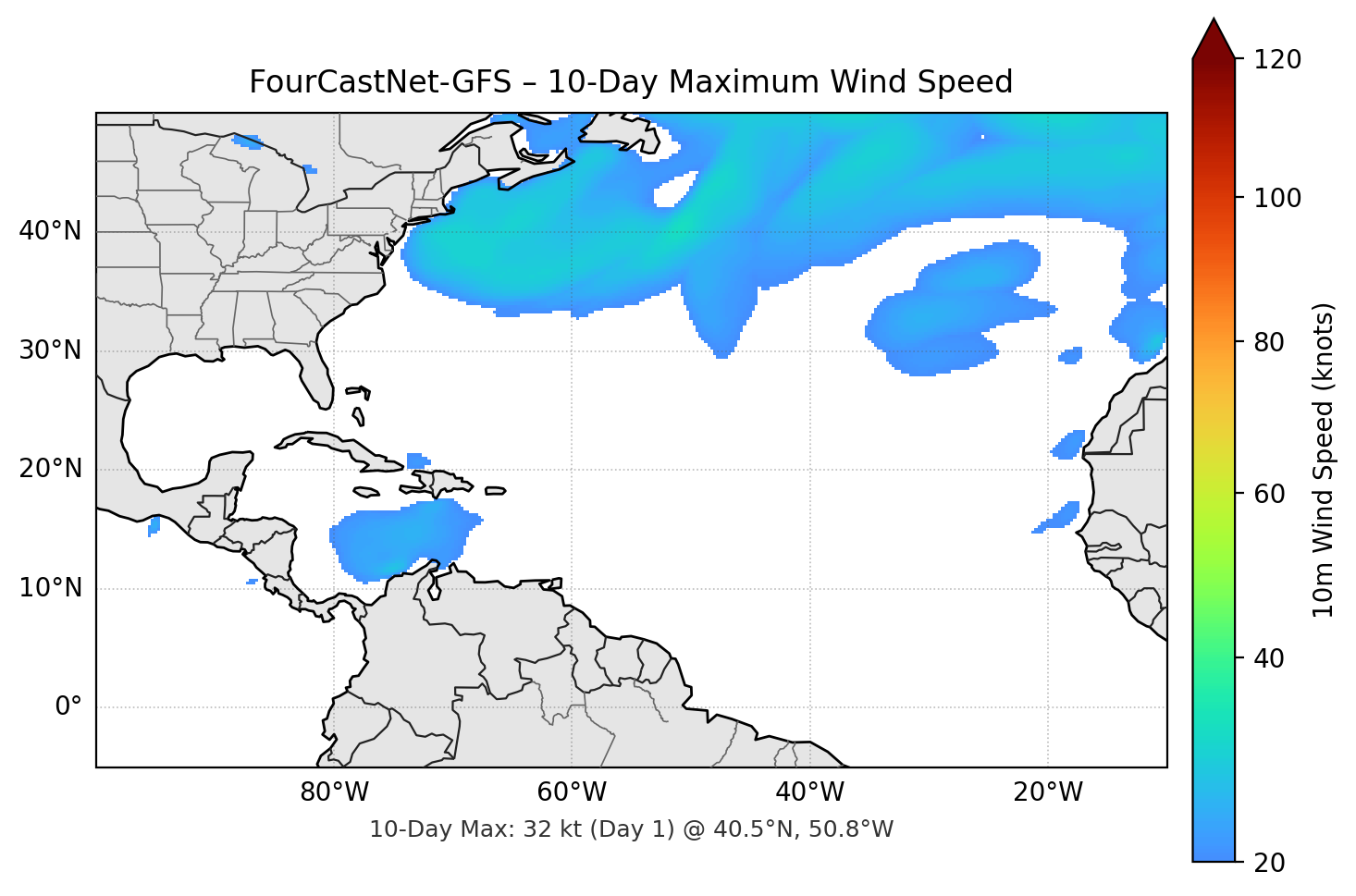 FourCastNet-GFS 10-Day Max