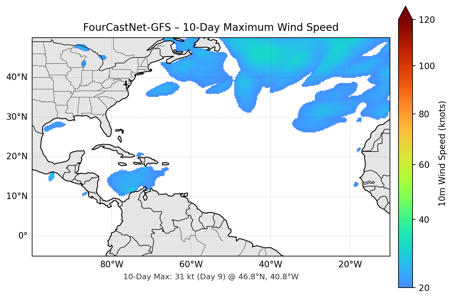 FourCastNet-GFS 10-Day Max