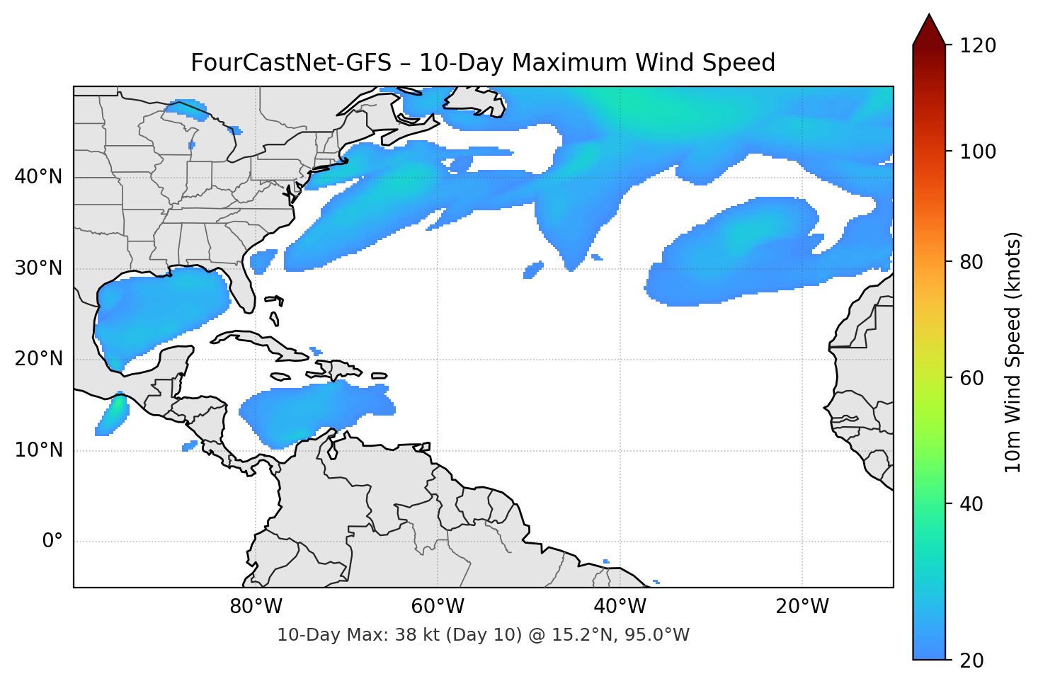 FourCastNet-GFS 10-Day Max