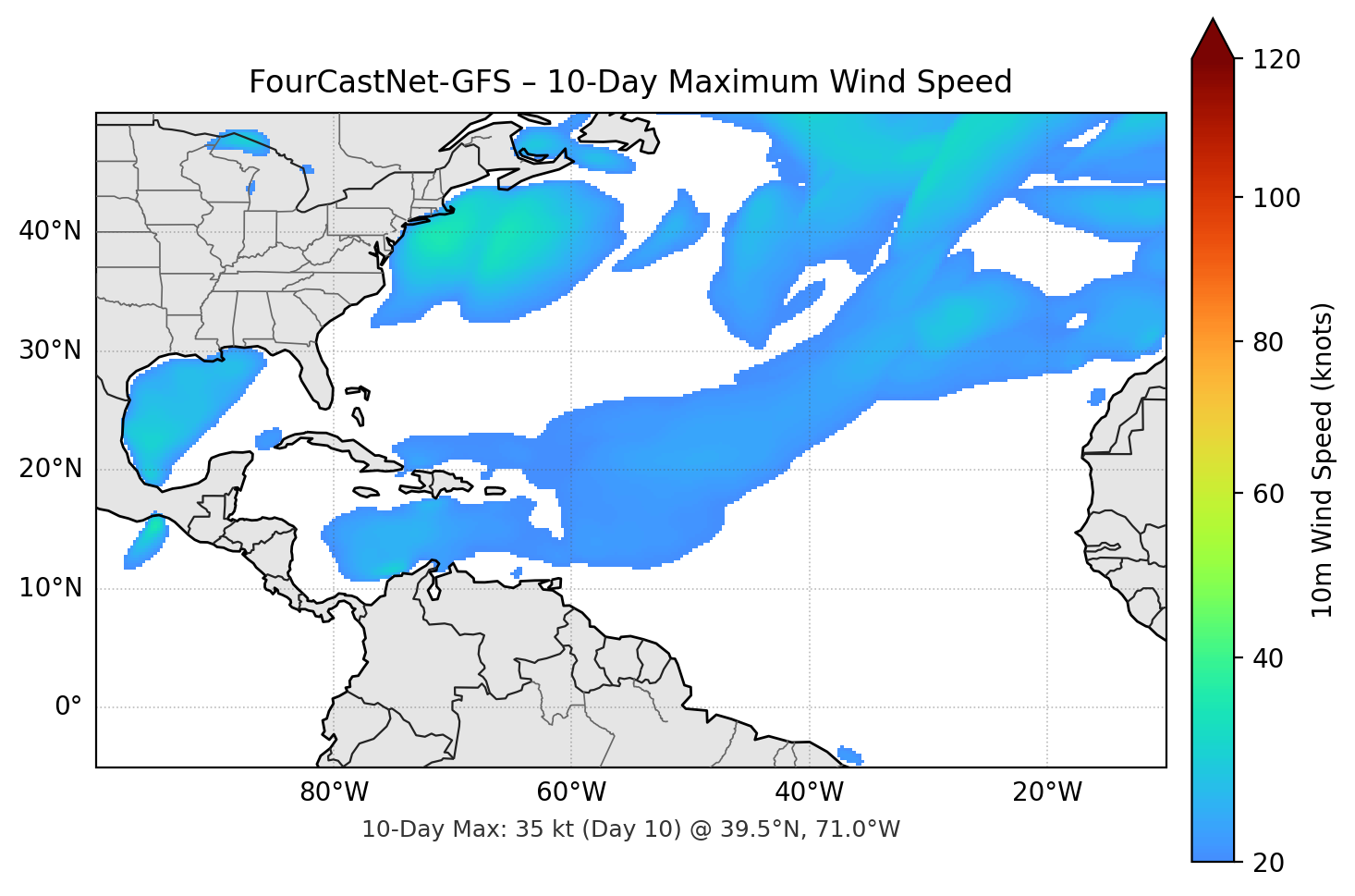 FourCastNet-GFS 10-Day Max
