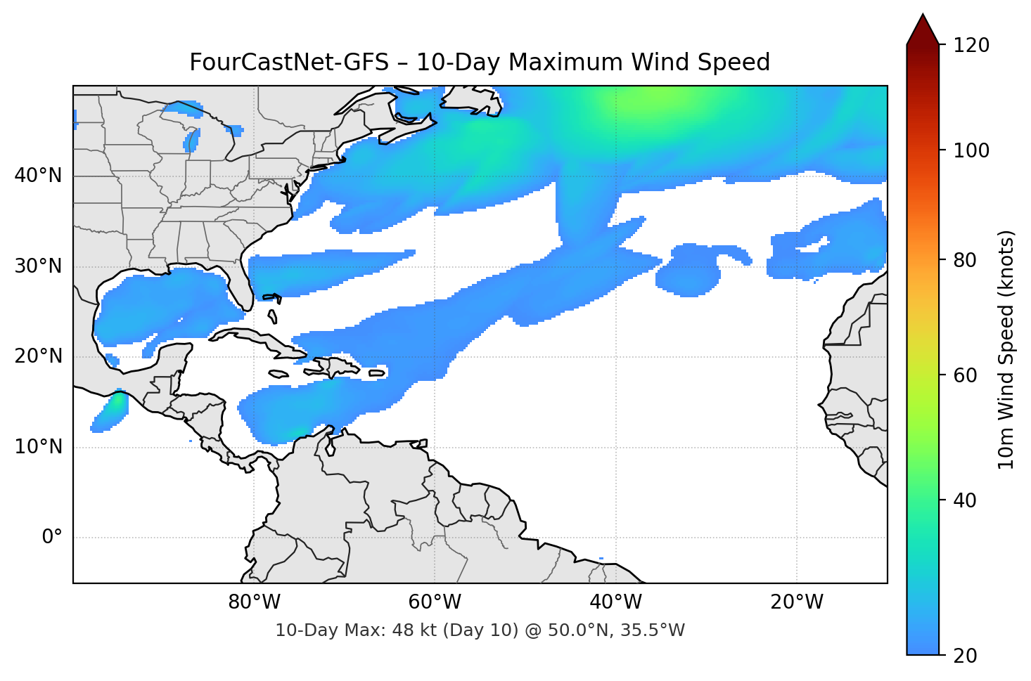 FourCastNet-GFS 10-Day Max
