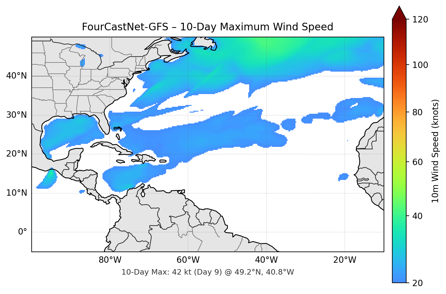 FourCastNet-GFS 10-Day Max