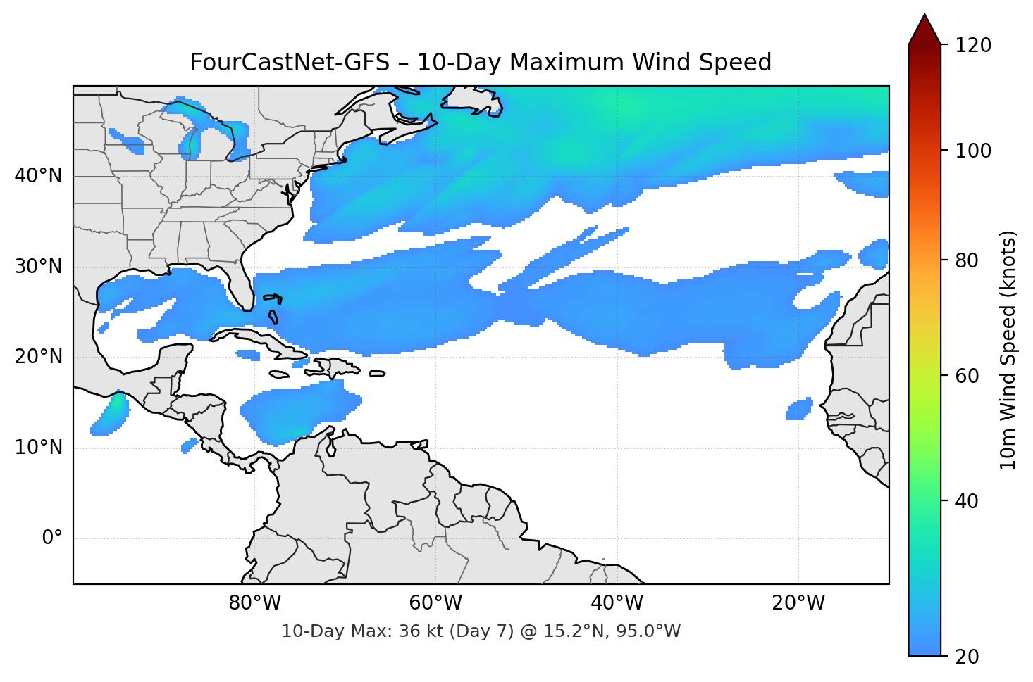 FourCastNet-GFS 10-Day Max