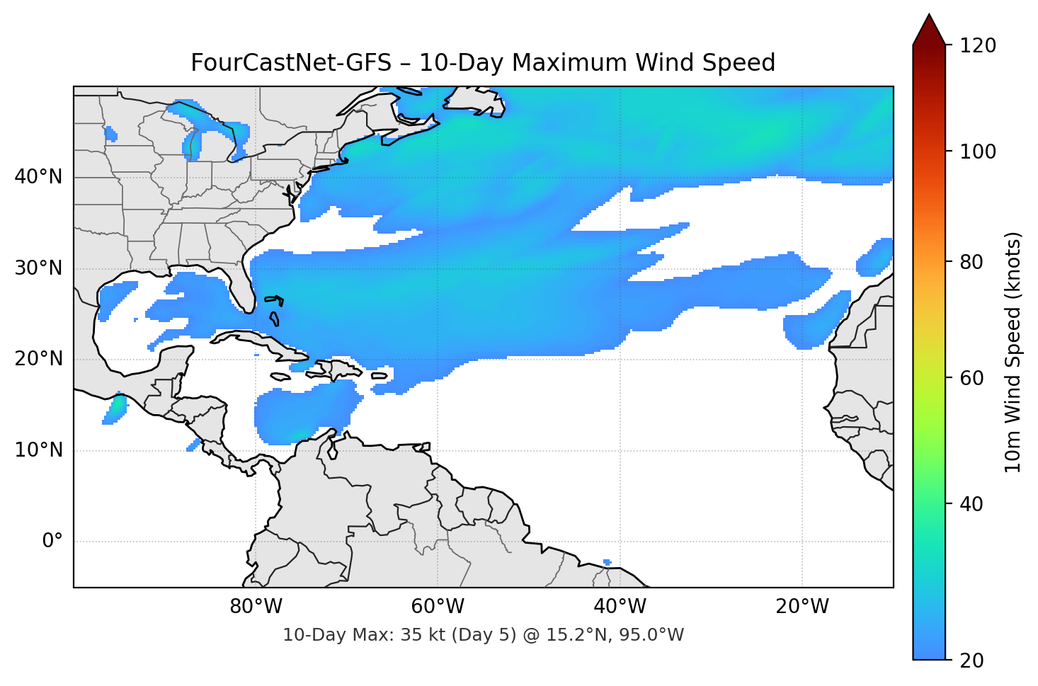 FourCastNet-GFS 10-Day Max