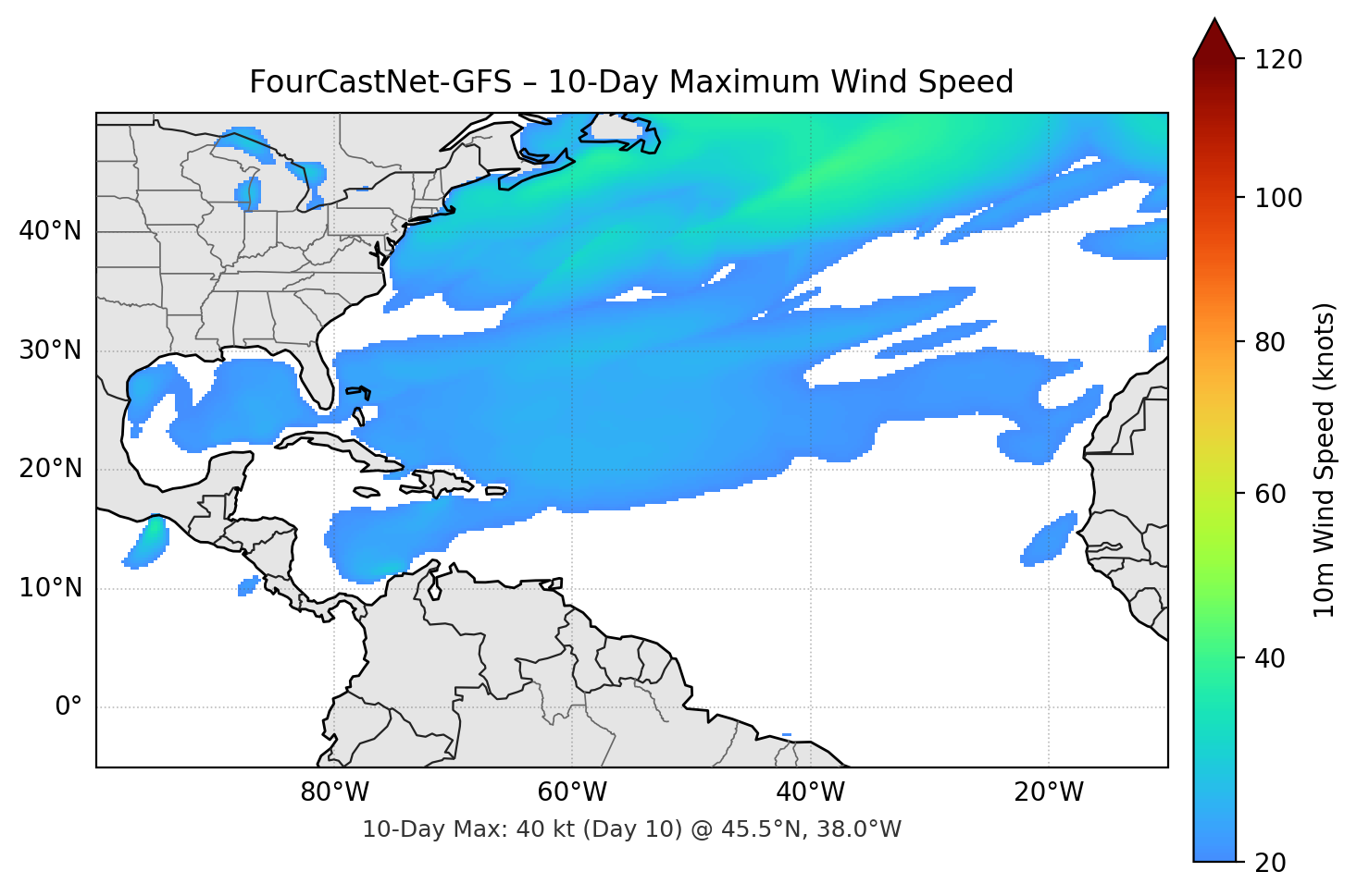 FourCastNet-GFS 10-Day Max
