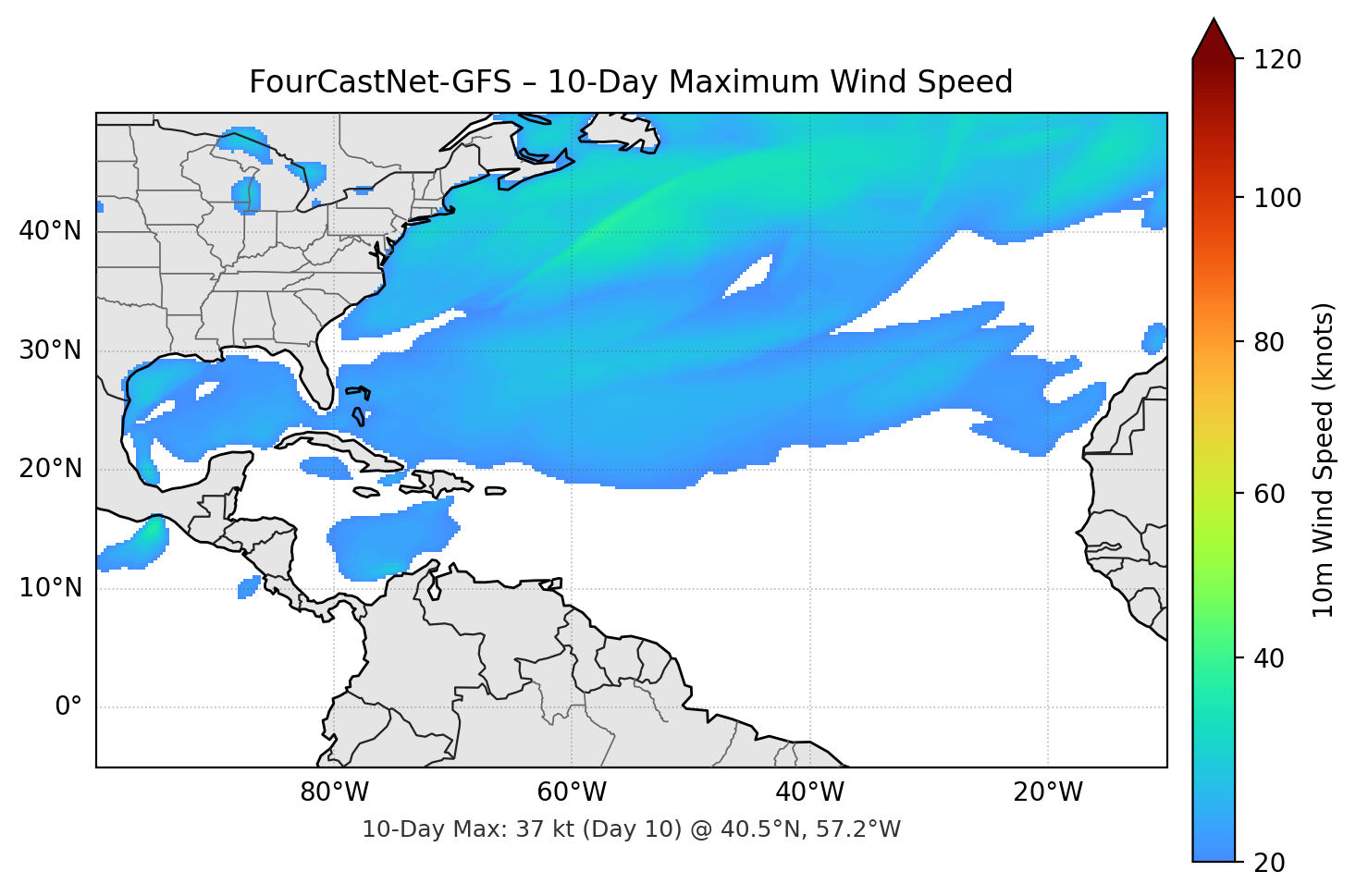 FourCastNet-GFS 10-Day Max