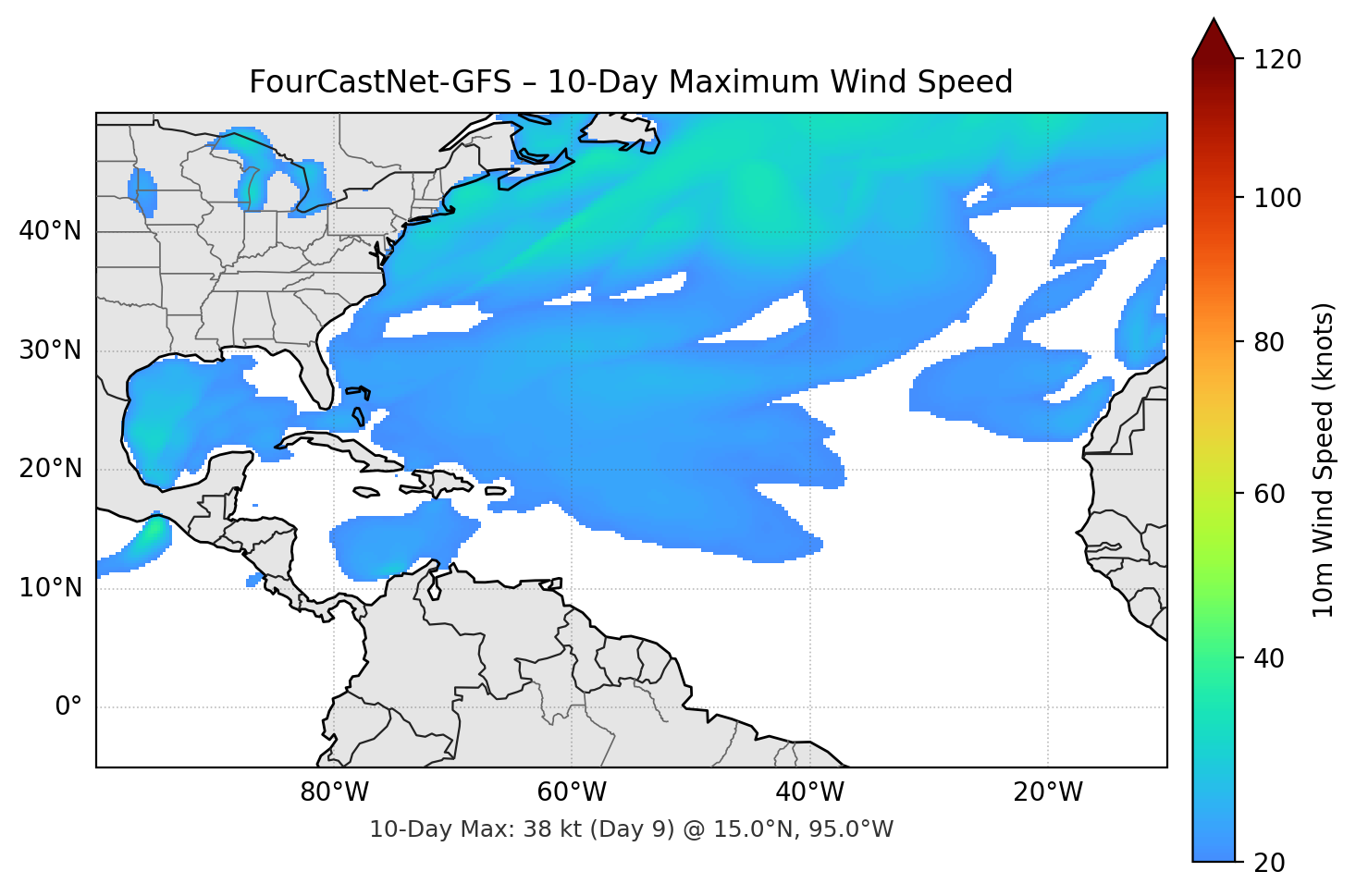 FourCastNet-GFS 10-Day Max