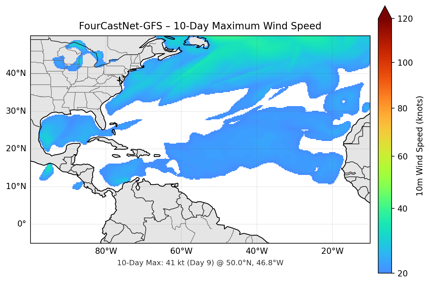 FourCastNet-GFS 10-Day Max