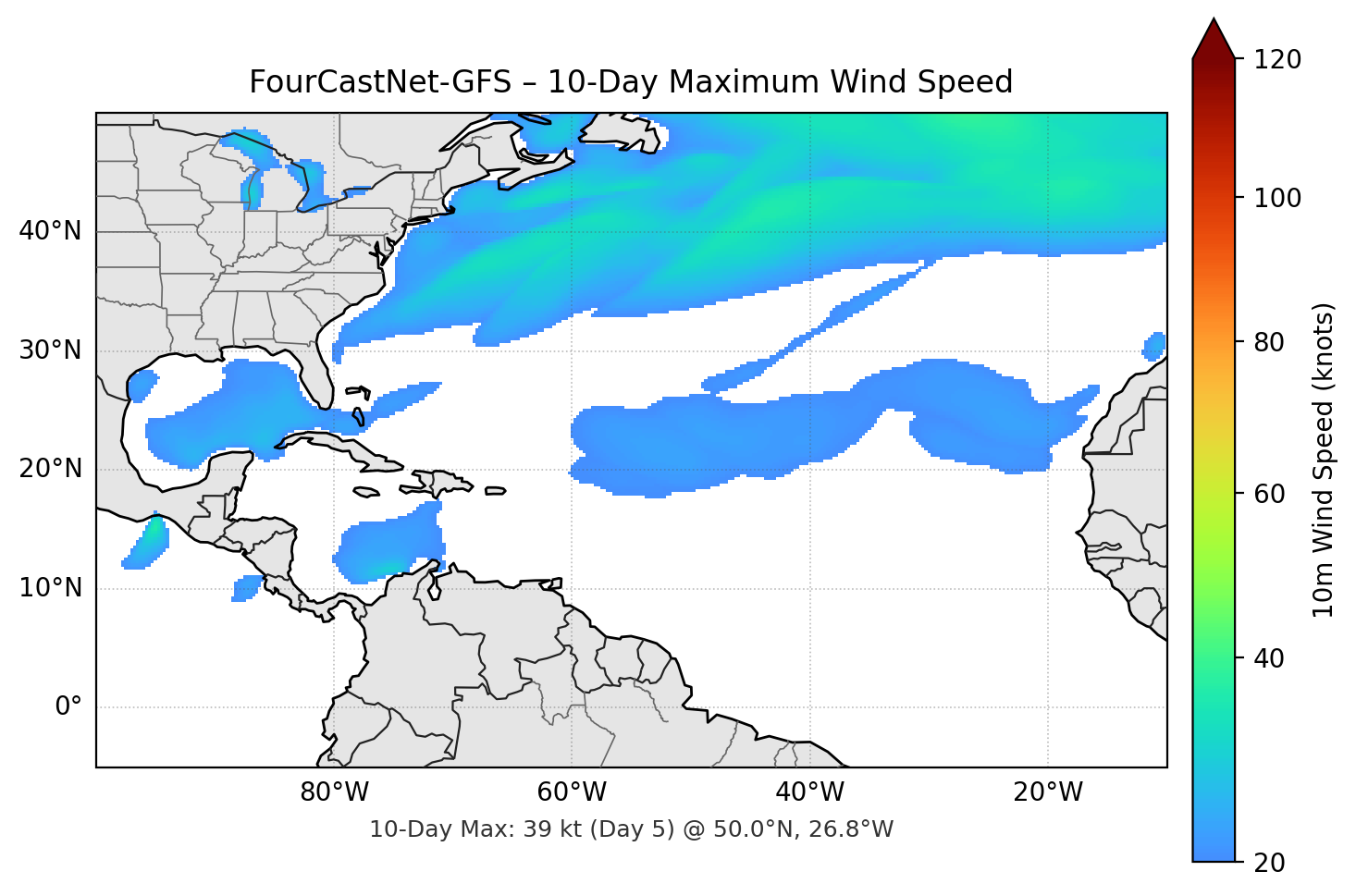 FourCastNet-GFS 10-Day Max