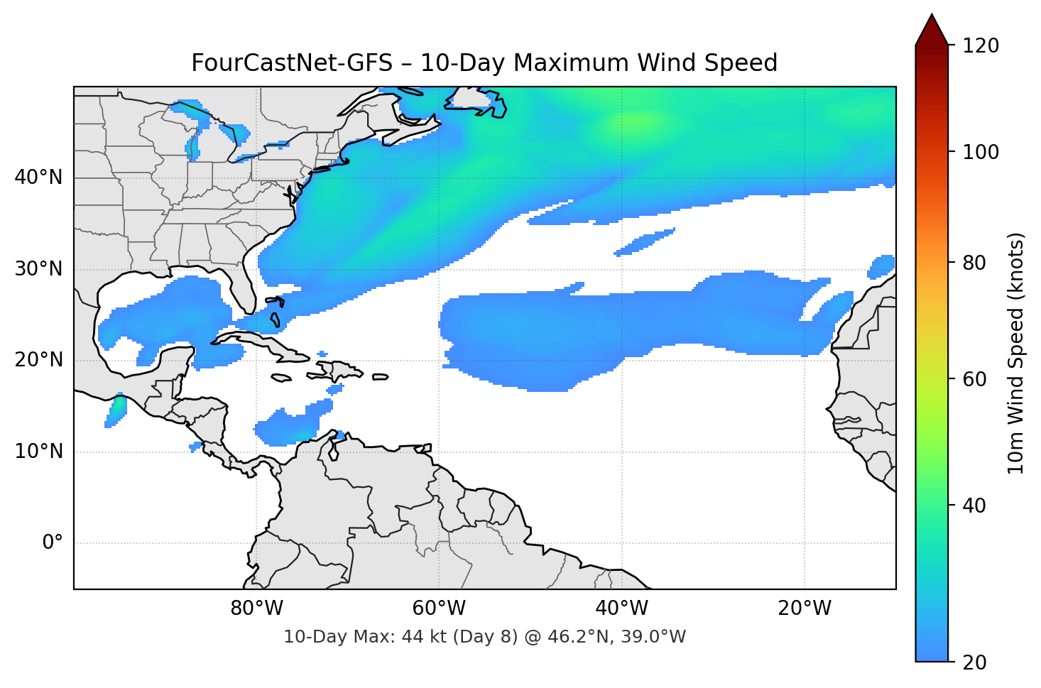 FourCastNet-GFS 10-Day Max