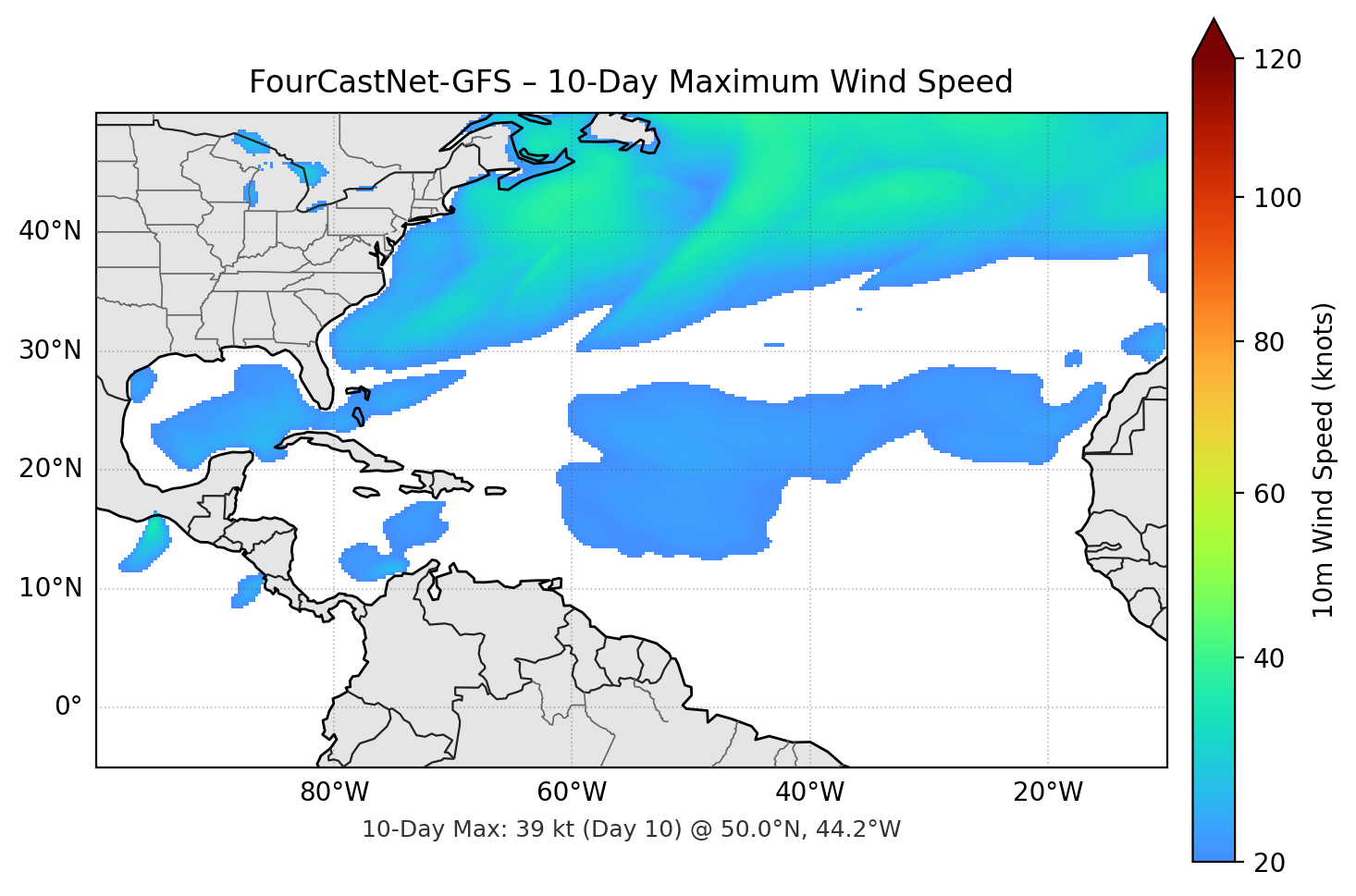 FourCastNet-GFS 10-Day Max