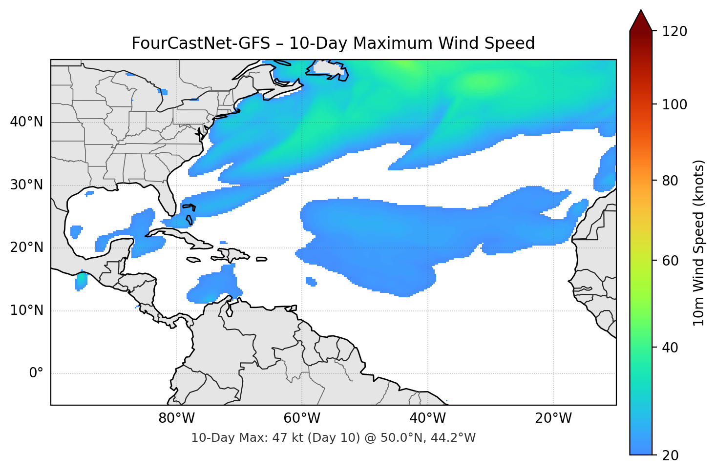 FourCastNet-GFS 10-Day Max