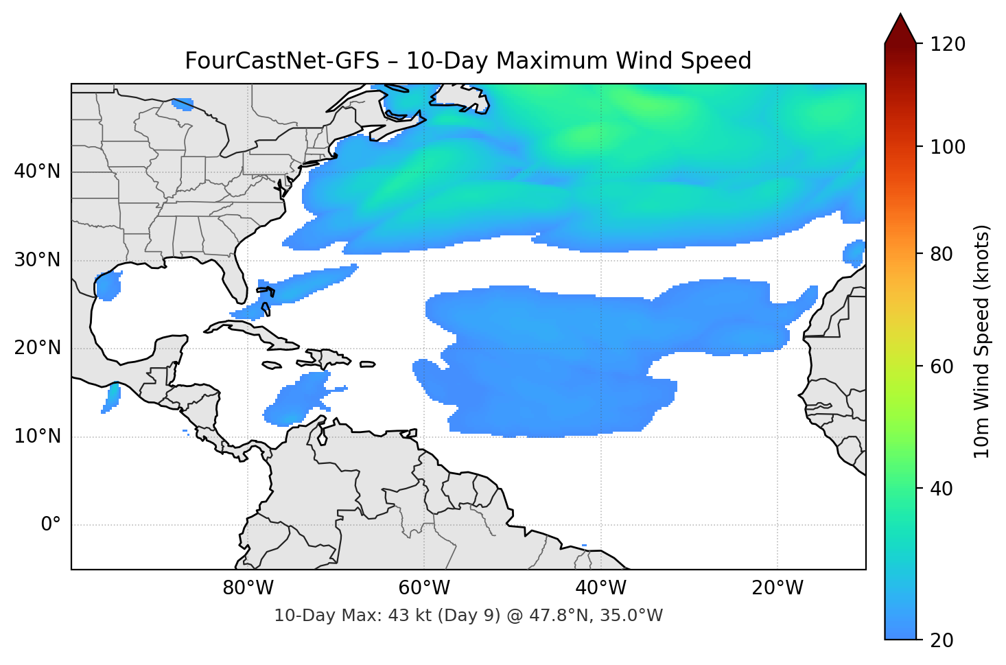 FourCastNet-GFS 10-Day Max