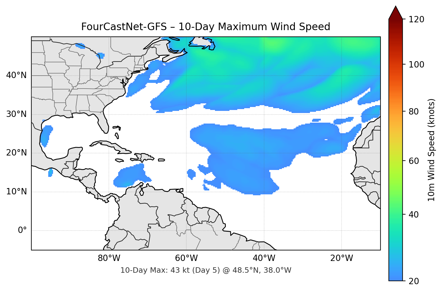 FourCastNet-GFS 10-Day Max
