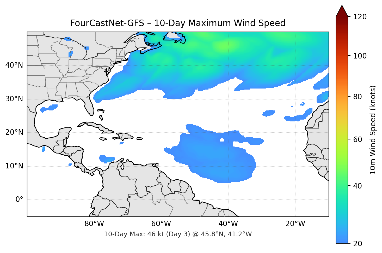 FourCastNet-GFS 10-Day Max